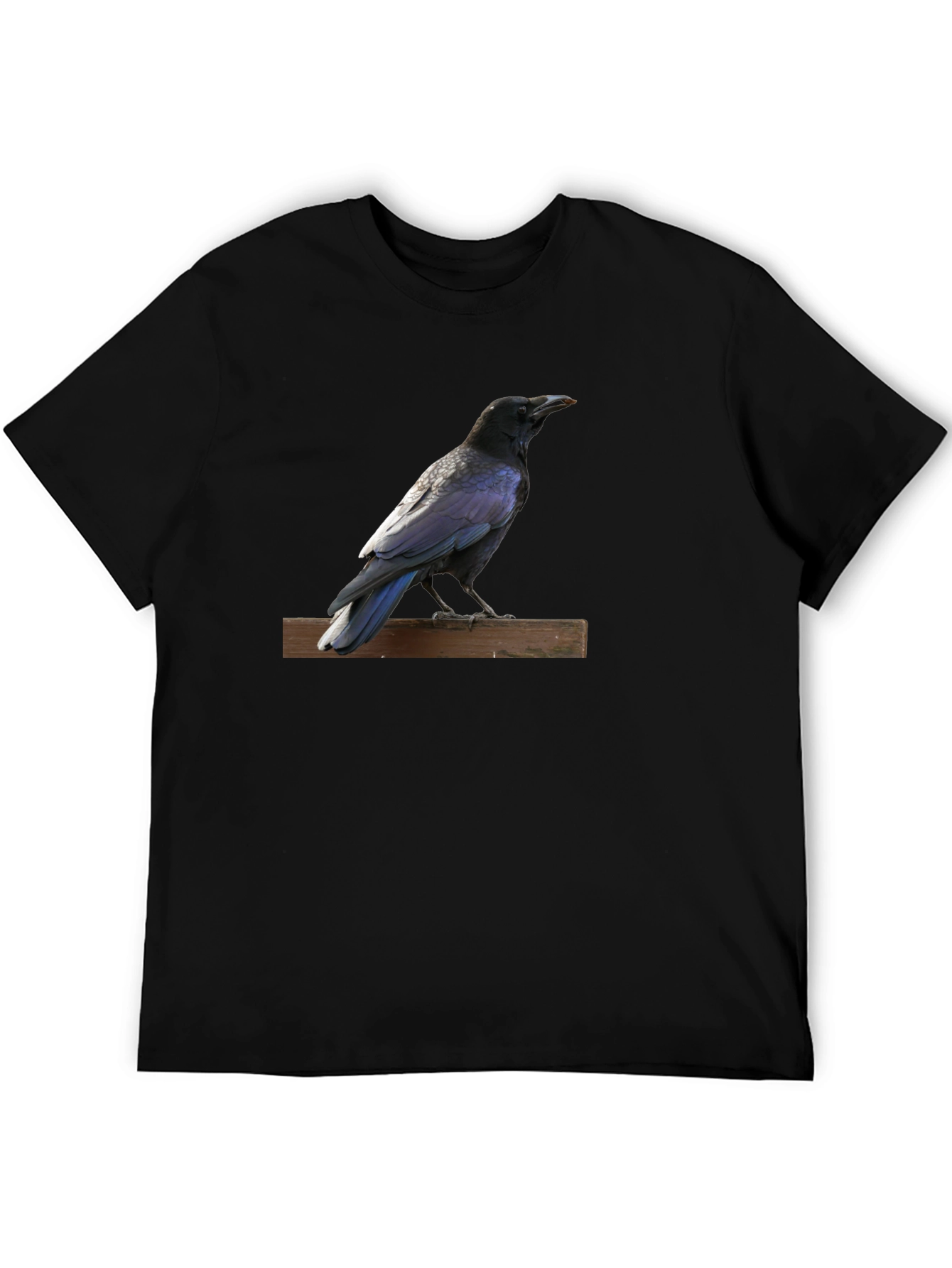 Black Raven Perched T-Shirt - Black Crew Neck view 5