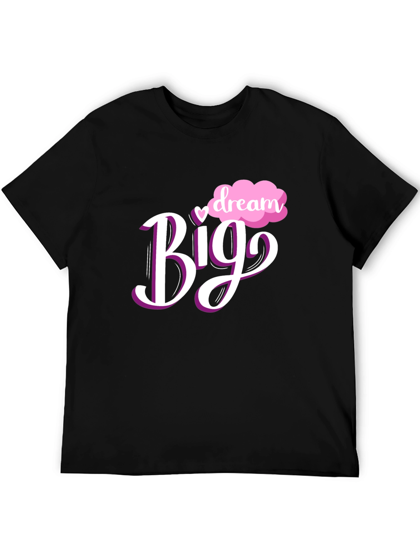 Black Dream Big Graphic Tee - Black Cotton Blend view 5