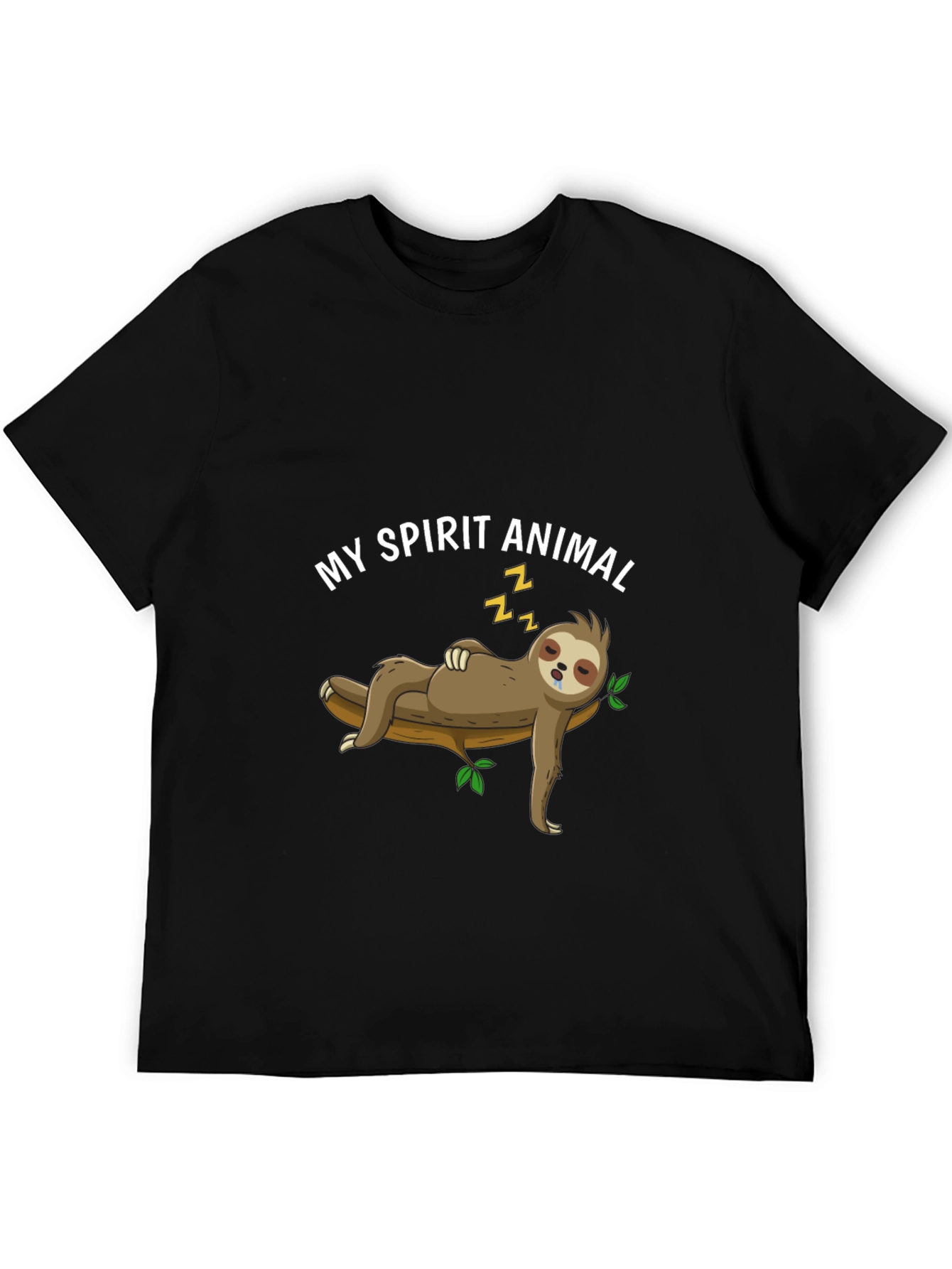 Black My Spirit Animal Sloth Graphic Tee view 5