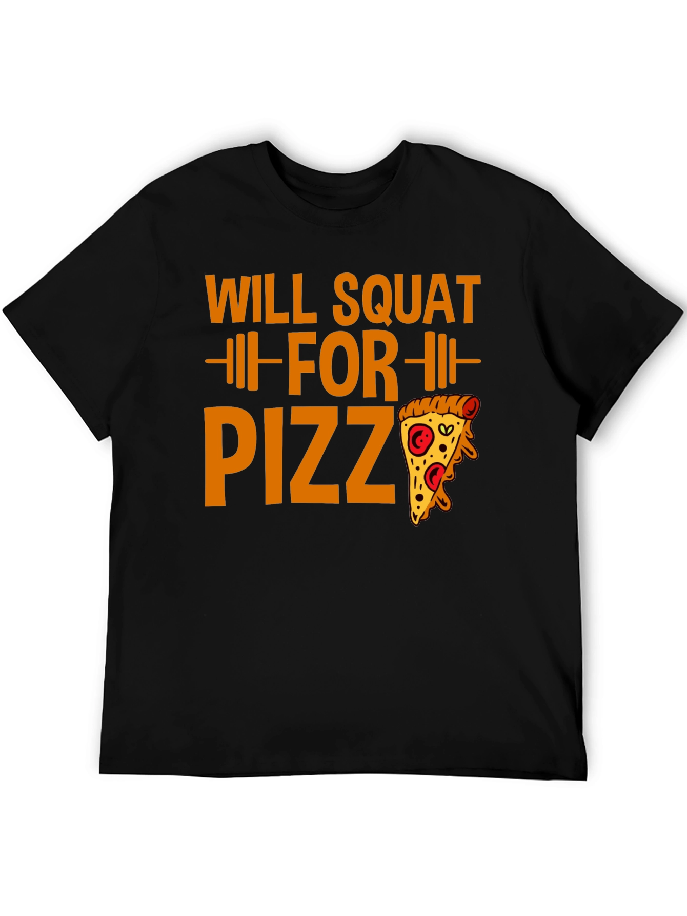 Black Will Squat for Pizza Funny Workout Tee view 5