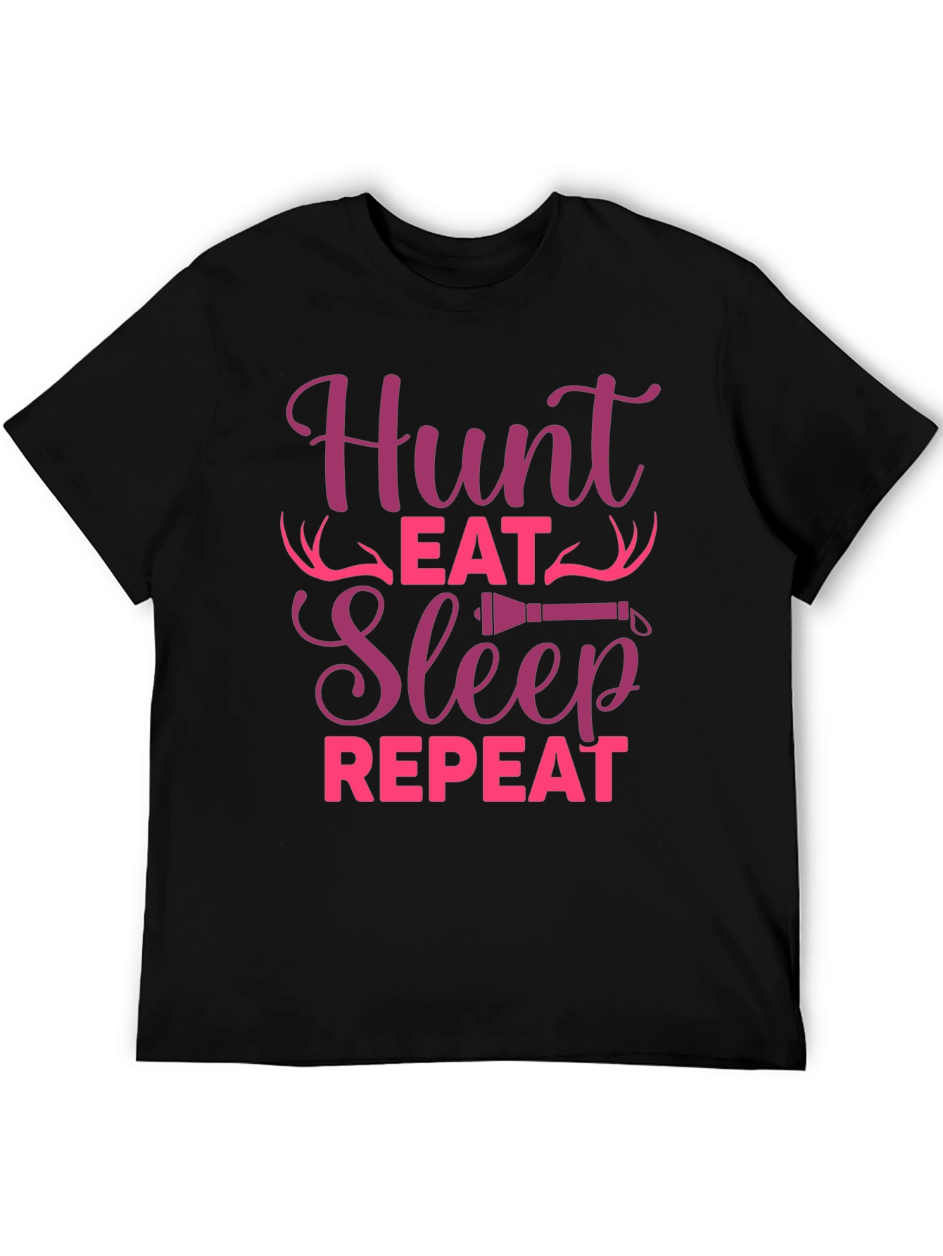Black Hunt Eat Sleep Repeat Graphic Tee view 5