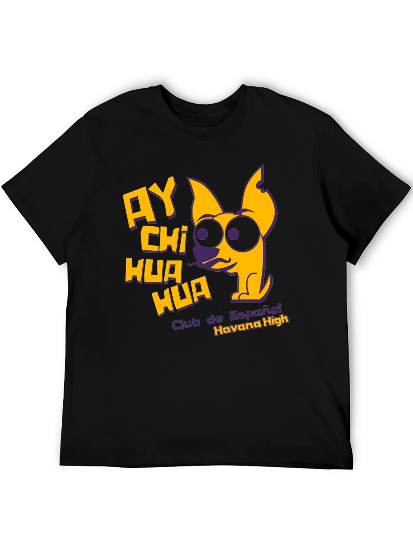 Black Ay Chihuahua T-Shirt - Club de Espanol Havana High view 5