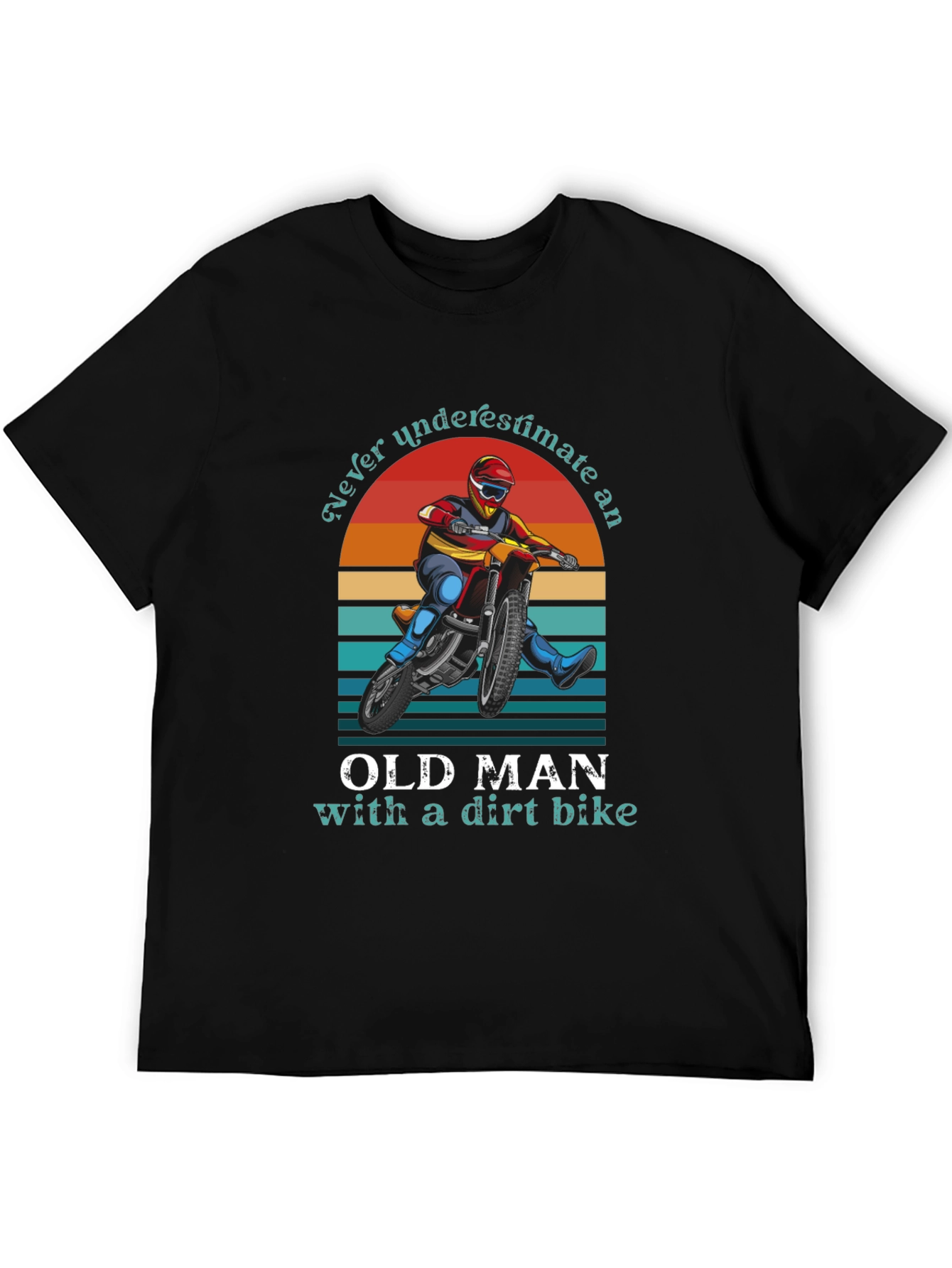 Black Old Man Dirt Bike Graphic Tee view 5