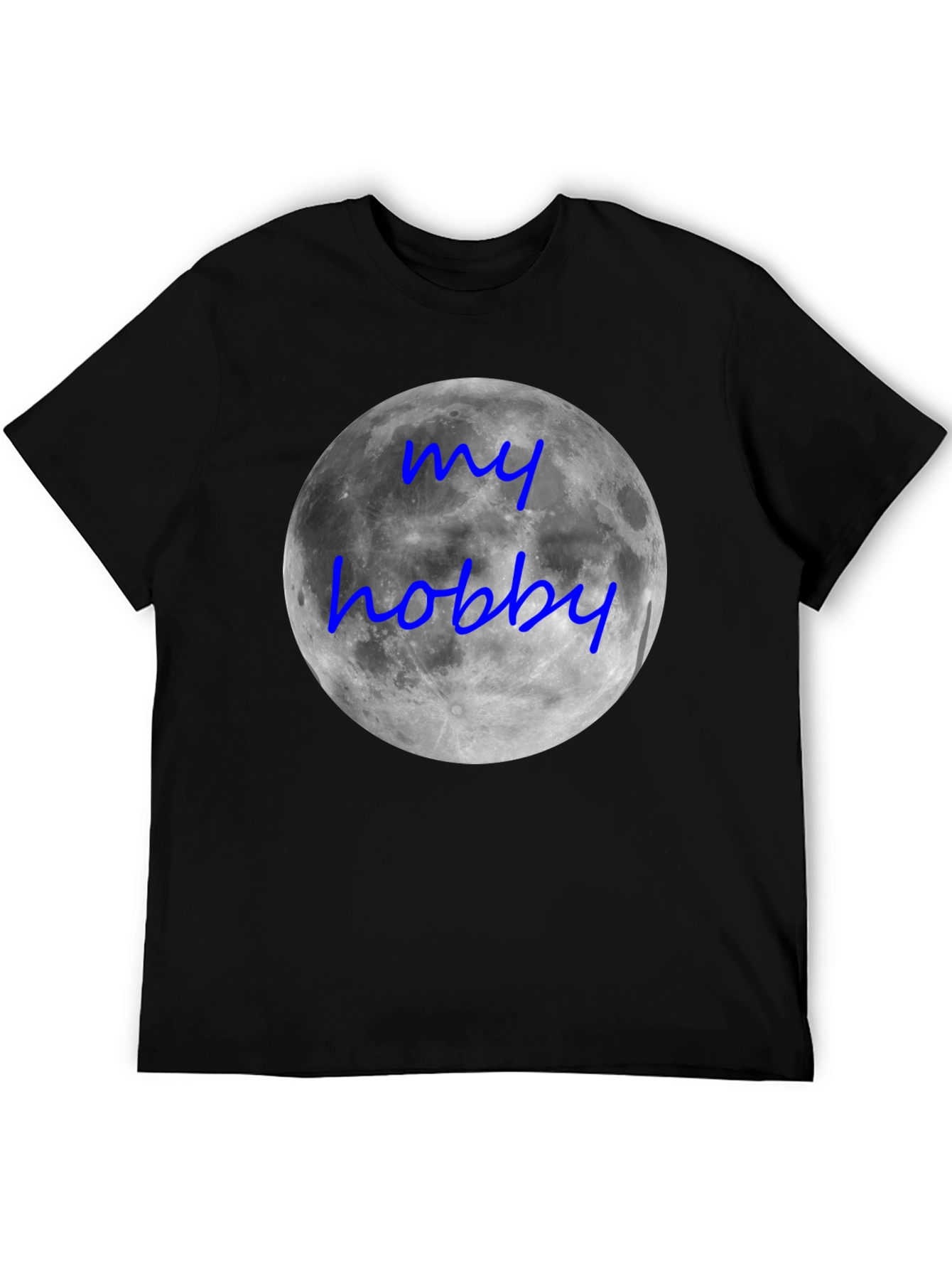 Black My Hobby Moon T-Shirt - Black Crew Neck Tee view 5