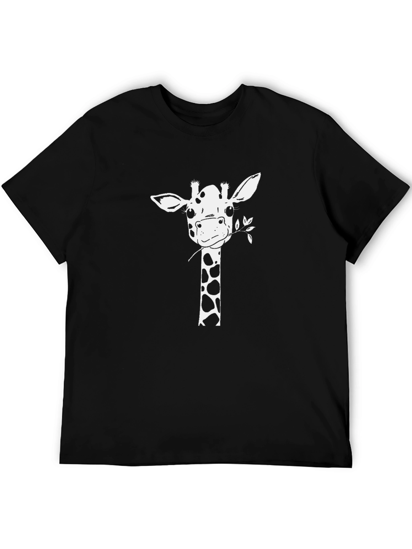 Black Giraffe Graphic Tee - Black Casual T-Shirt view 5