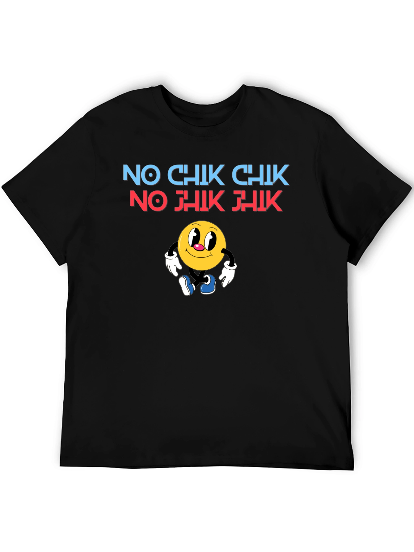 Black No Chik Chik T-Shirt - Classic Cartoon Style view 5