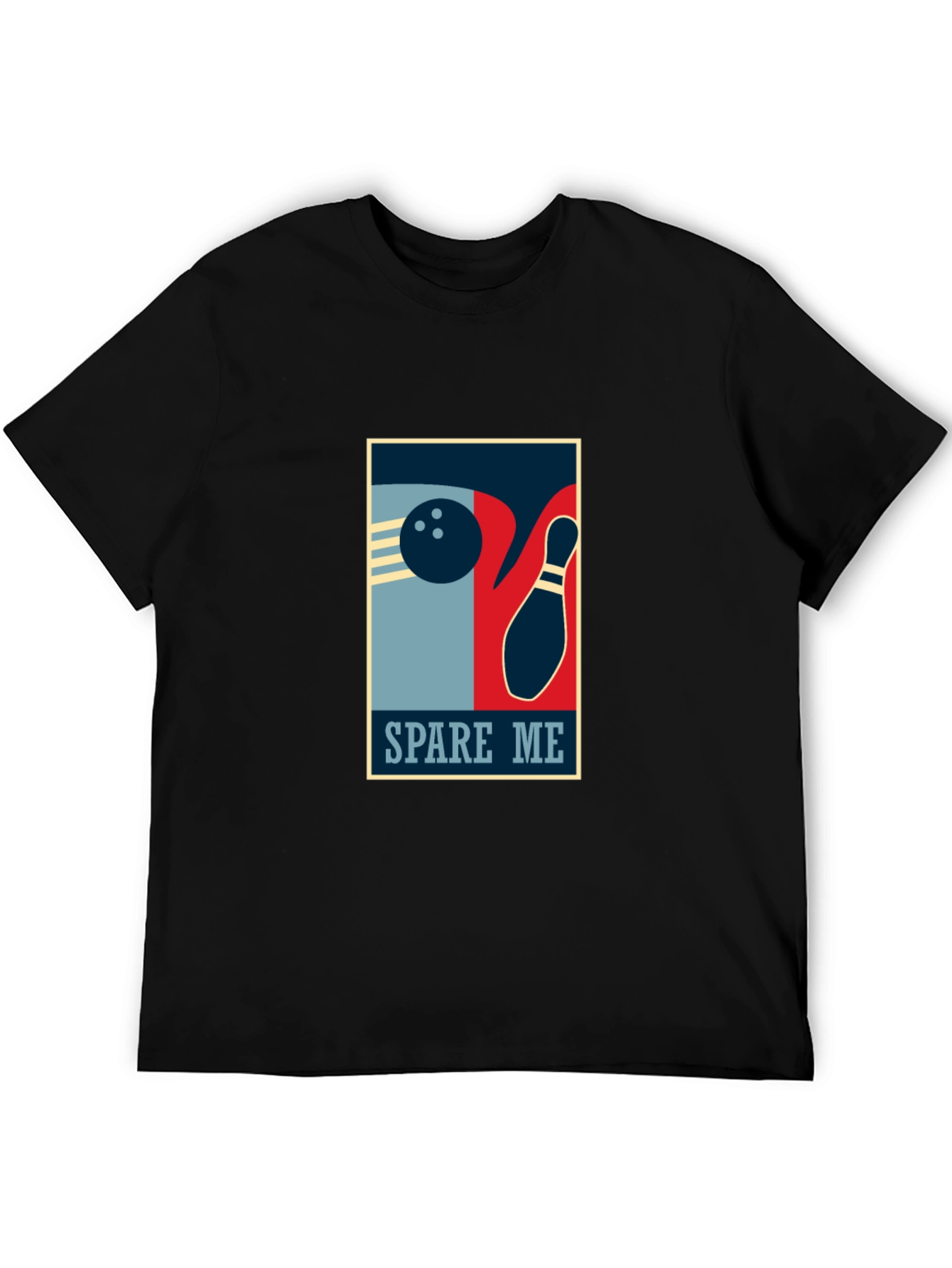 Black Spare Me Bowling Graphic T-Shirt - Black Cotton Tee view 5