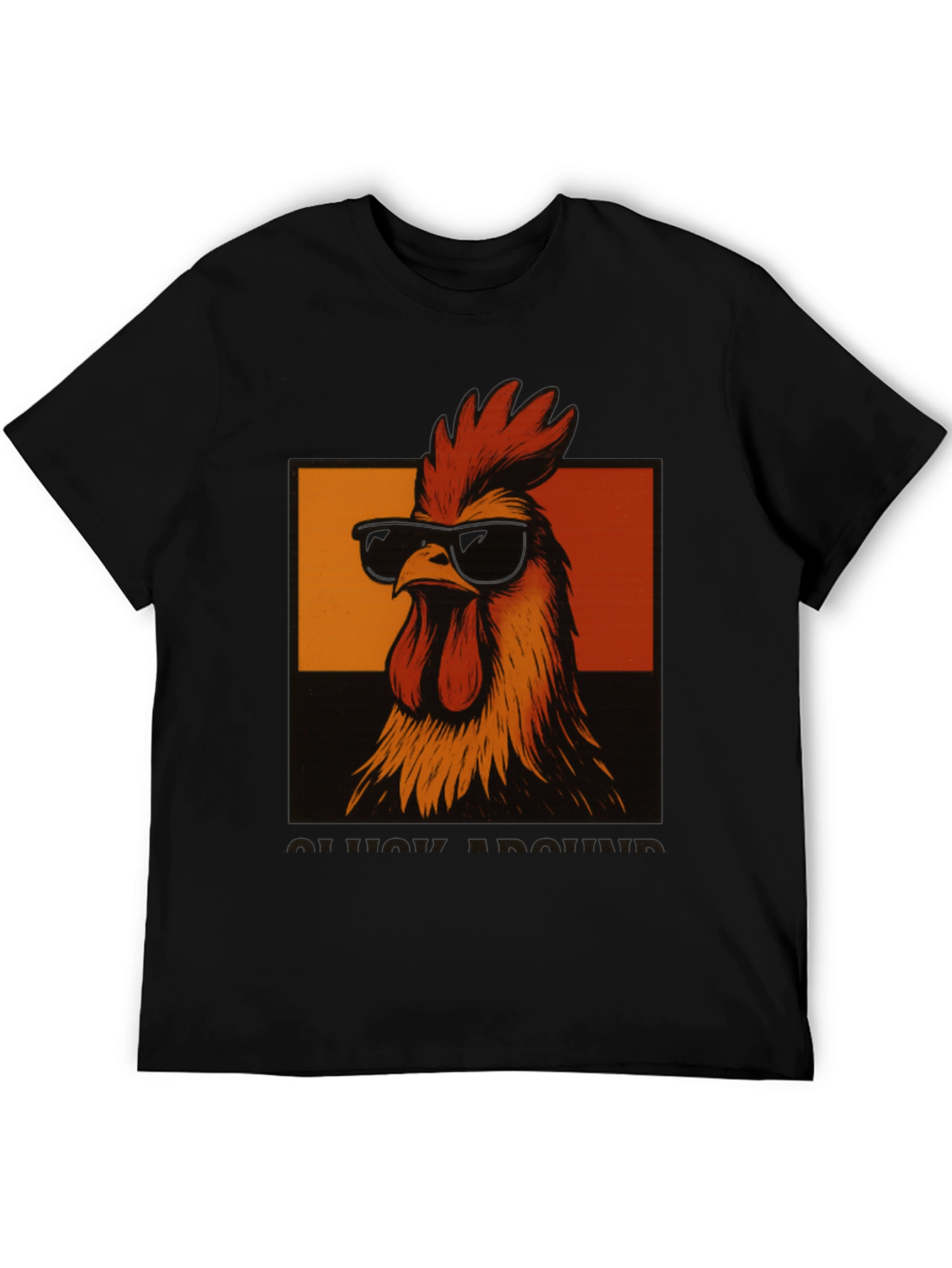 Black Cool Rooster T-Shirt - Funny Chicken Graphic Tee view 5