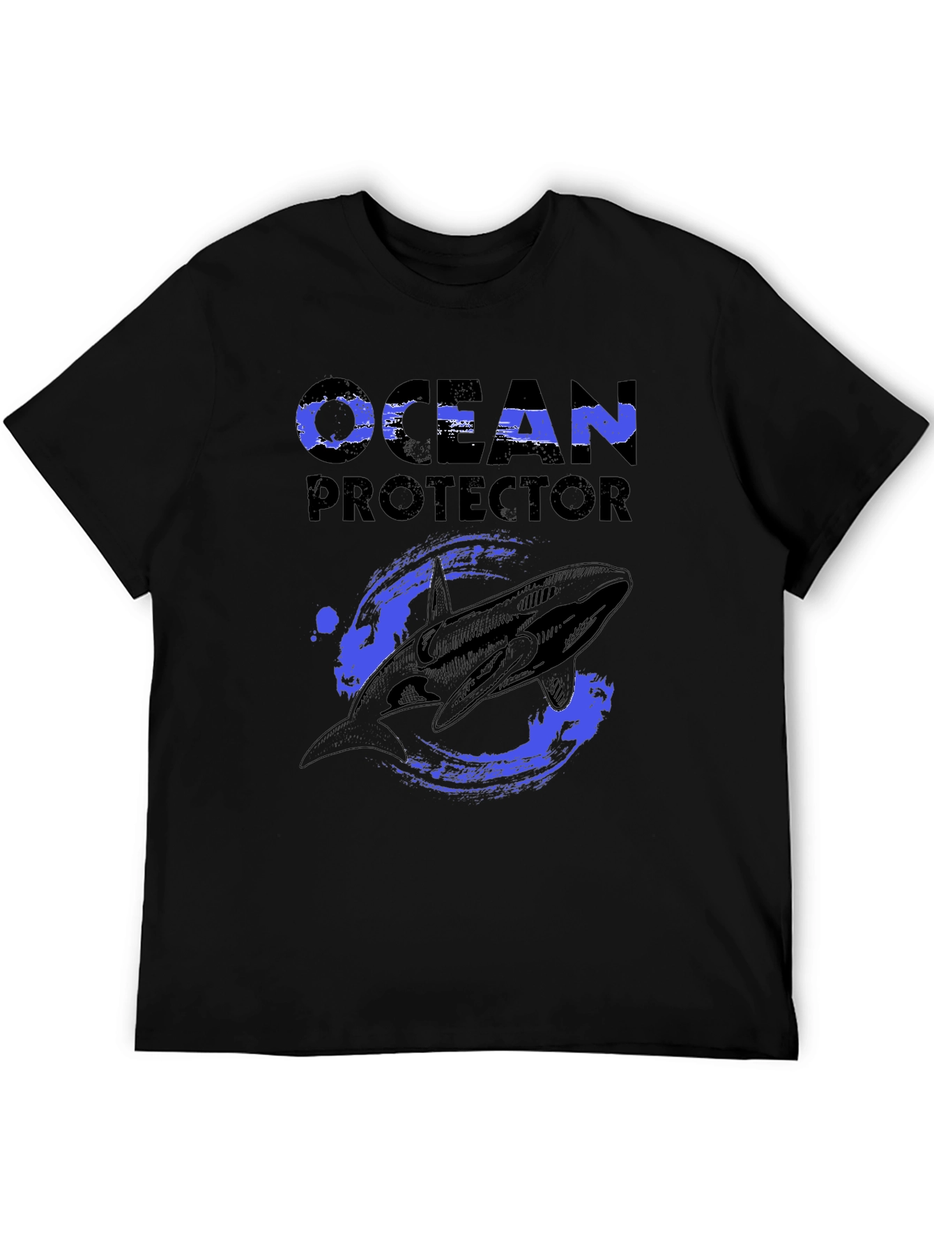 Black Ocean Protector Whale Graphic T-Shirt view 5