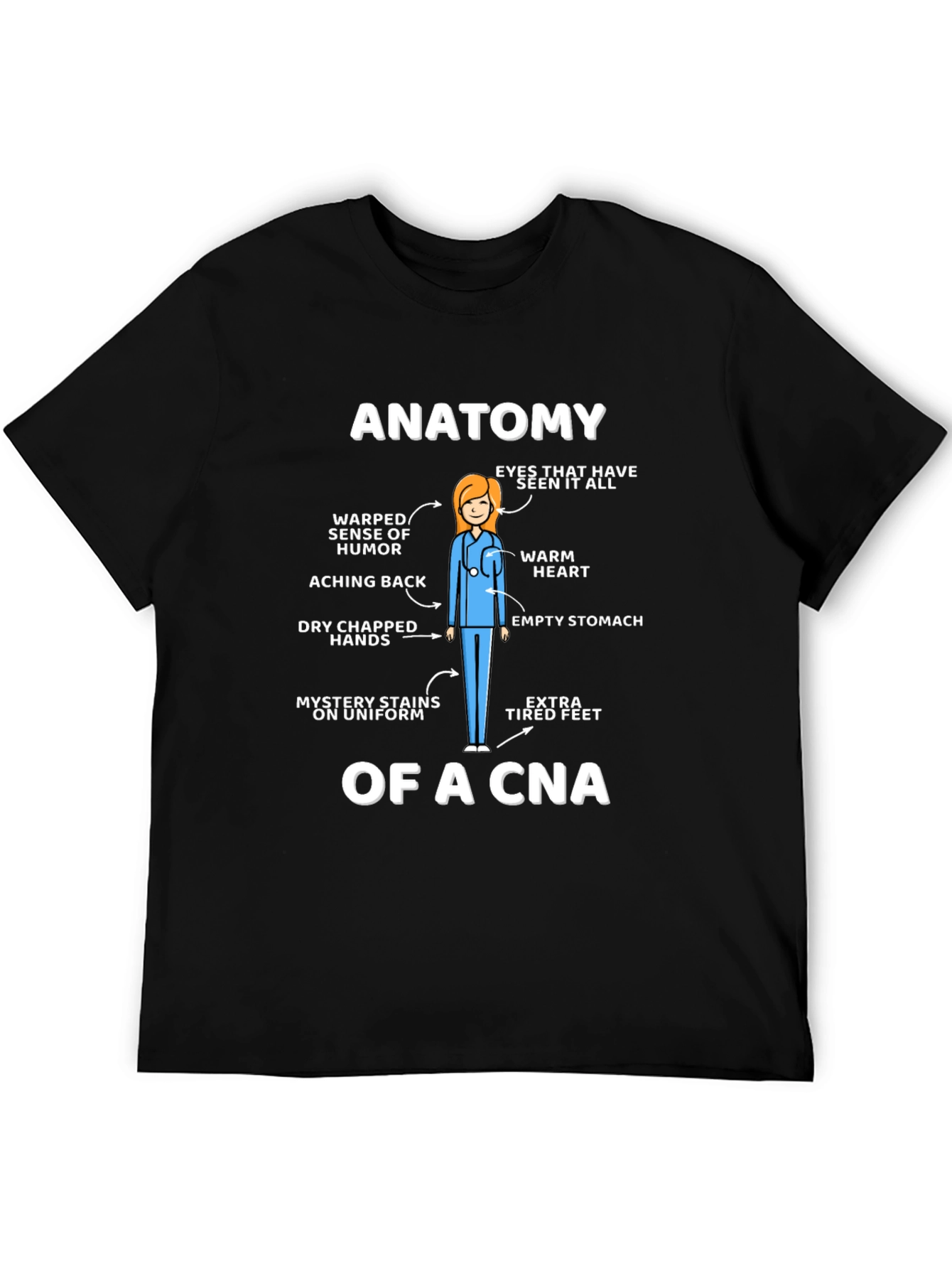Black Anatomy of a CNA Graphic Tee view 5