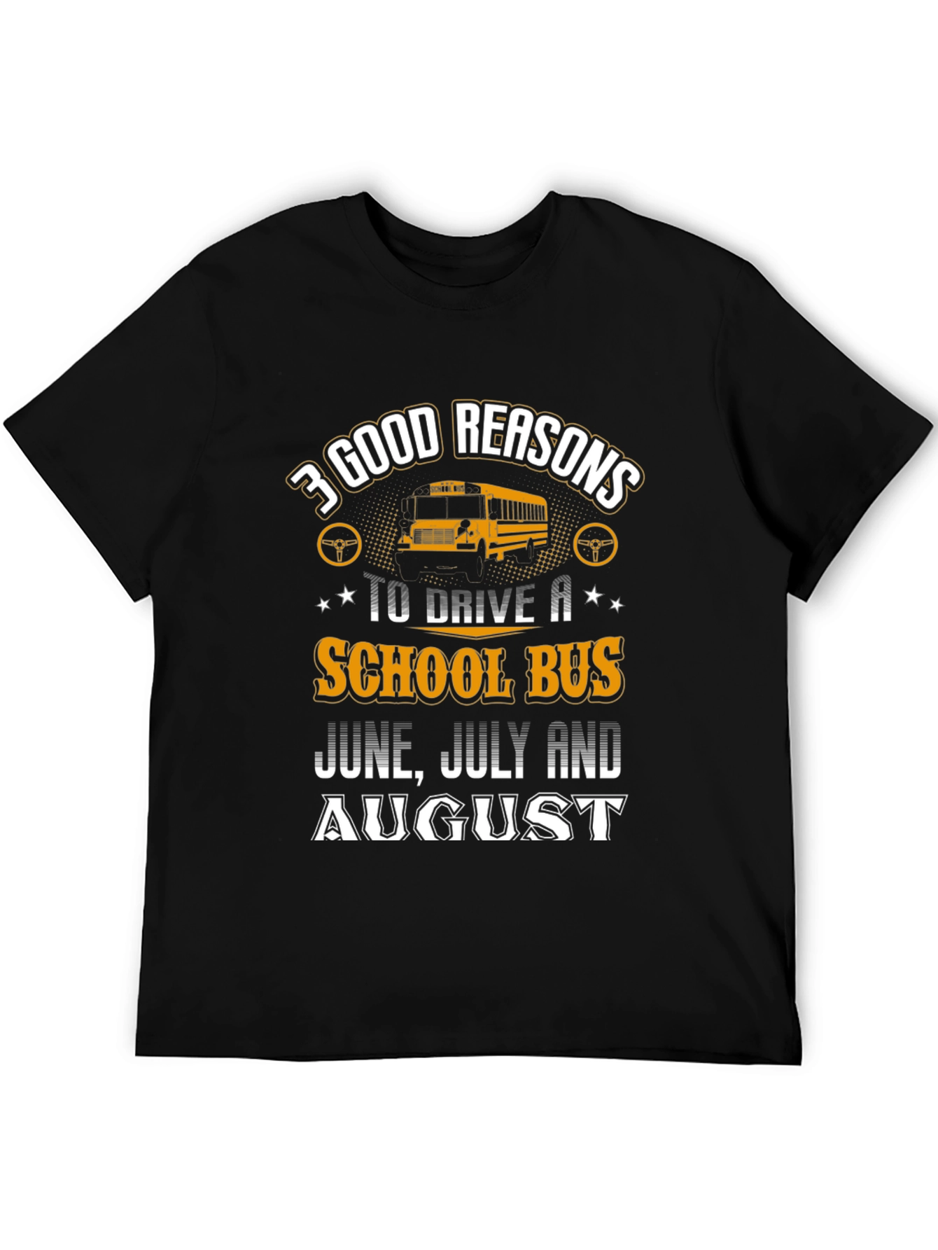 Black 3 Good Reasons School Bus Driver T-Shirt view 5