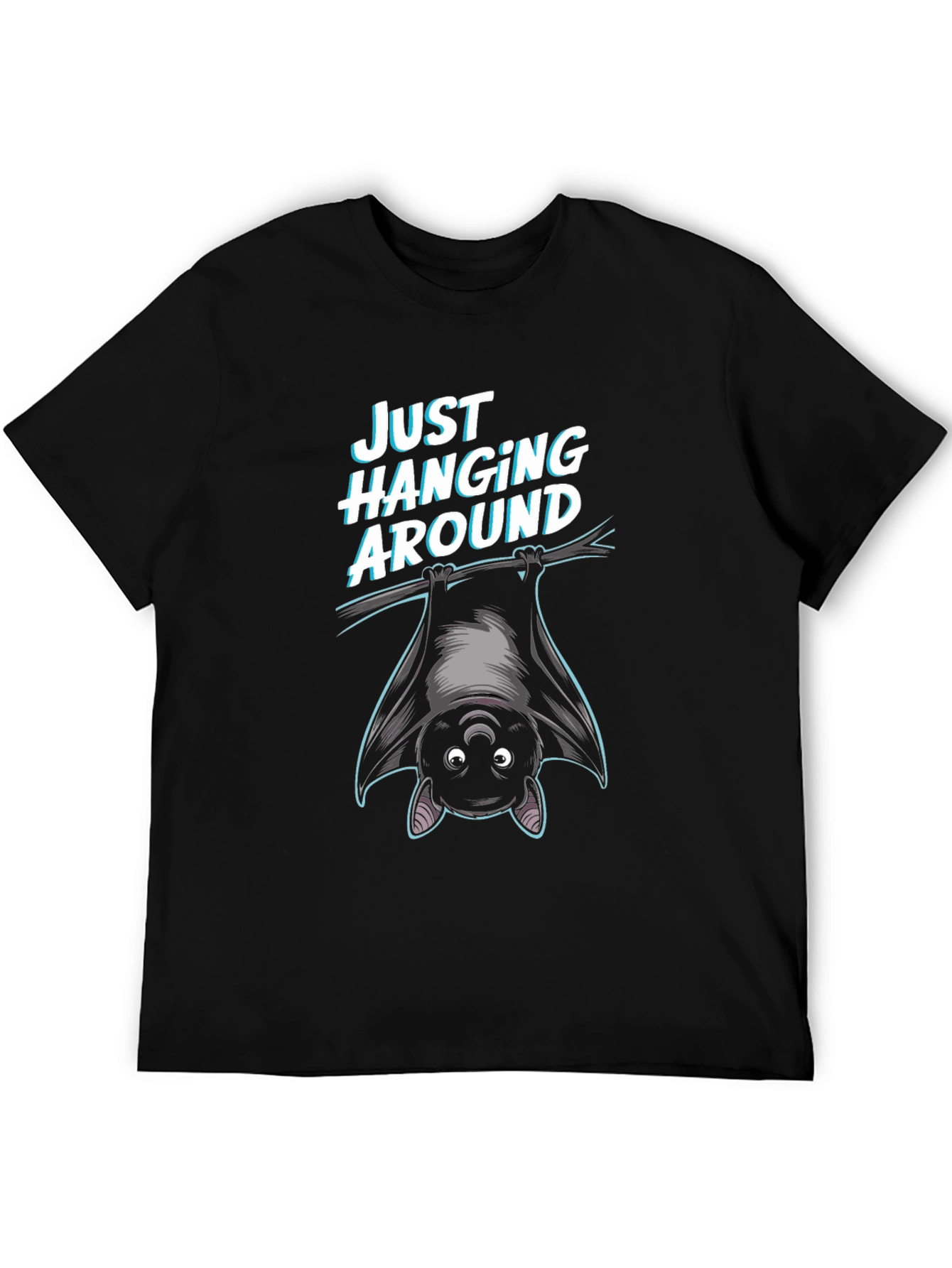 Black Just Hanging Around Bat Graphic T-Shirt view 5