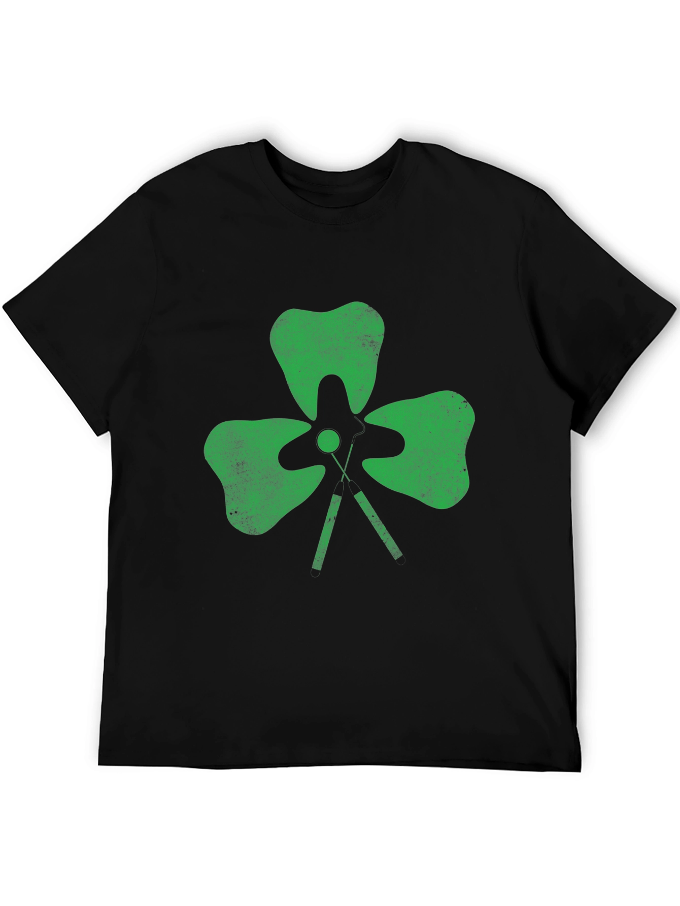 Black Shamrock Golf Tee T-Shirt - Lucky Green Tee view 5