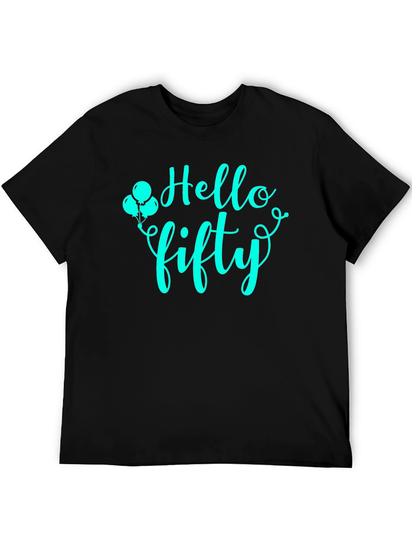 Black Hello Fifty Graphic T-Shirt - Birthday Celebration Tee view 5