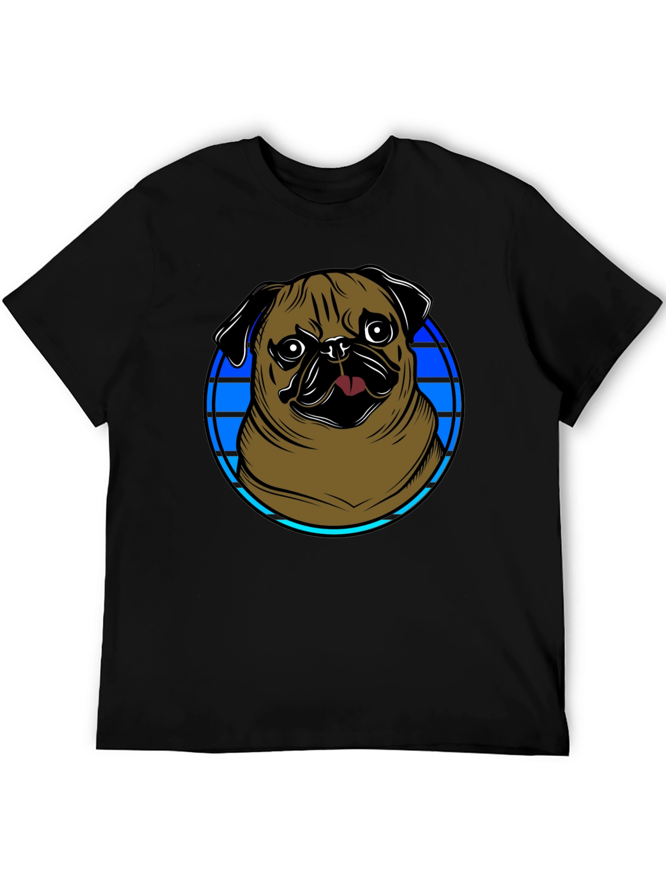 Black Pug Graphic Tee - Men's Black T-Shirt view 5