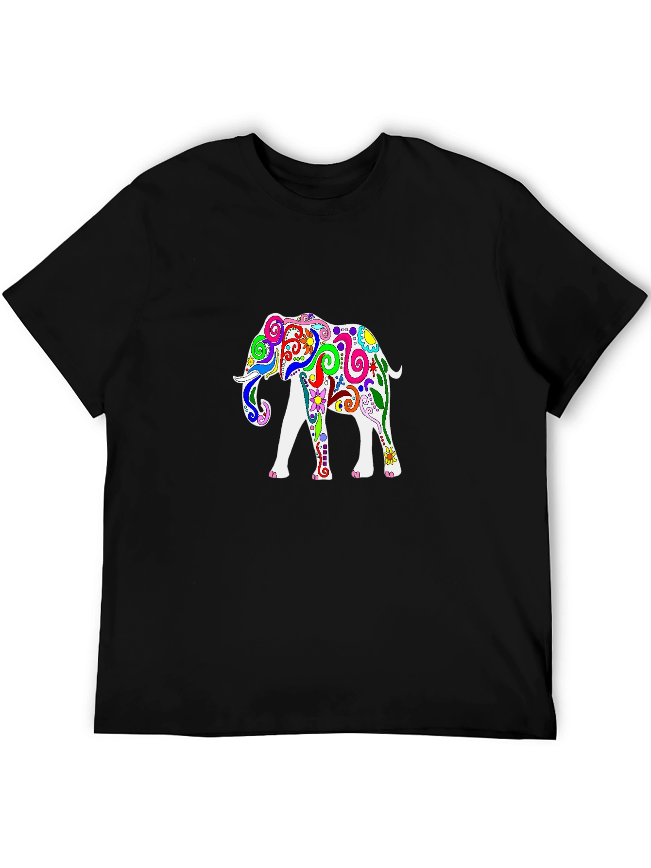 Black Elephant Graphic T-Shirt - Black view 5