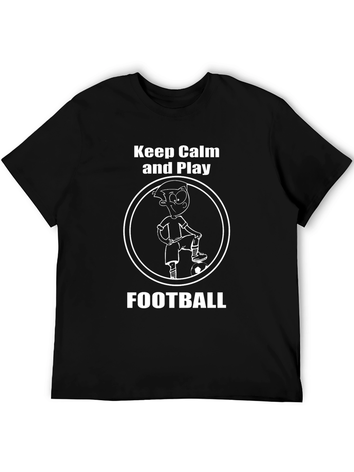 Black Keep Calm & Play Football T-Shirt view 5