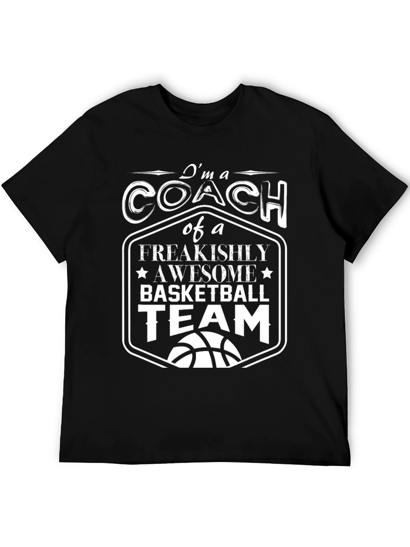 Black Coach Basketball Team Graphic T-Shirt view 5