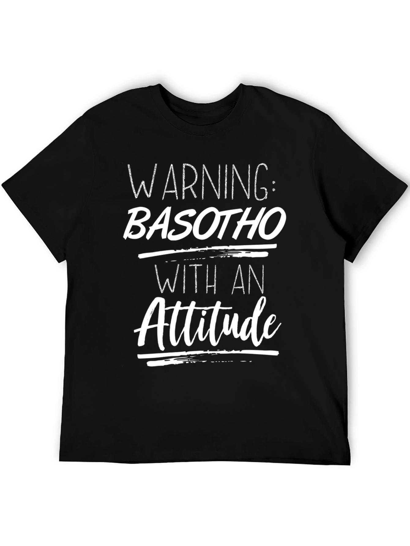 Black Warning Basotho With An Attitude T-Shirt view 5