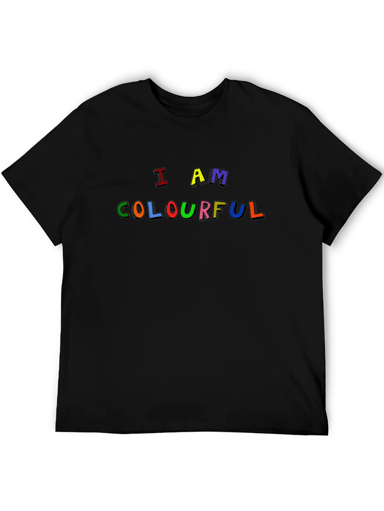 Black I Am Colourful T-Shirt - Fun Graphic Tee view 5