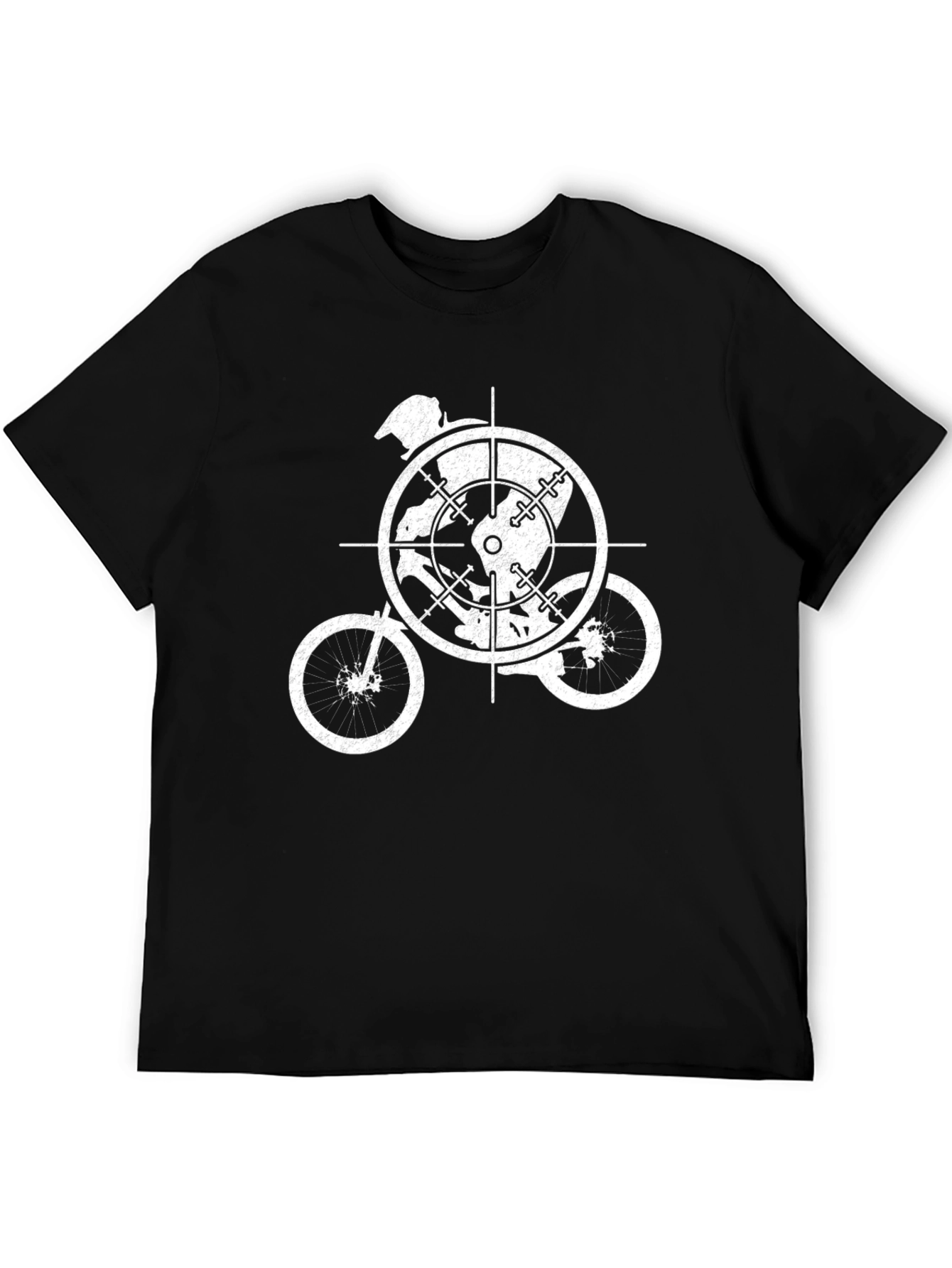 Black Cyclist Target Graphic Tee - Black Cotton Blend view 5
