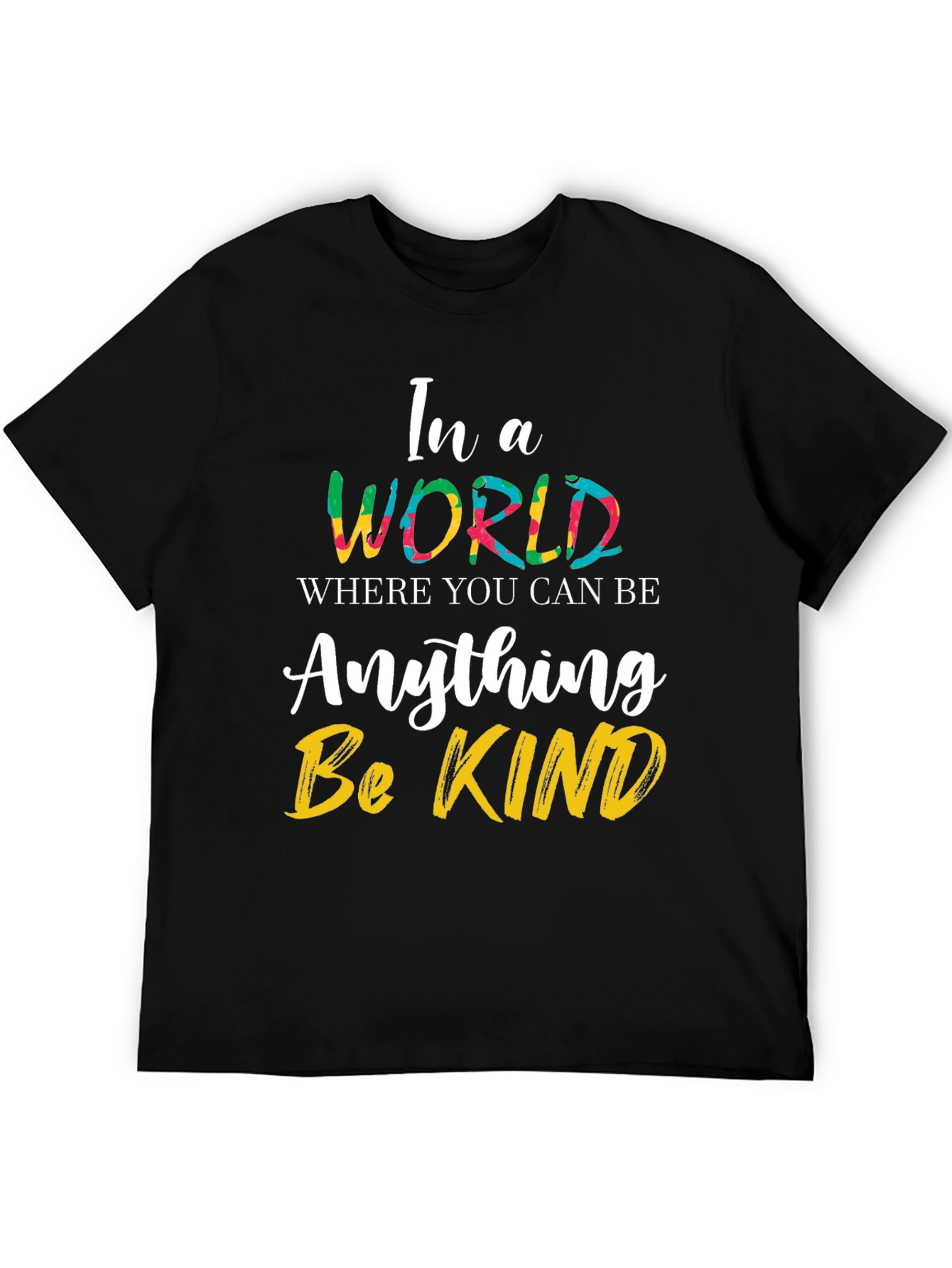 Black Be Kind T-Shirt - Inspirational Graphic Tee view 5