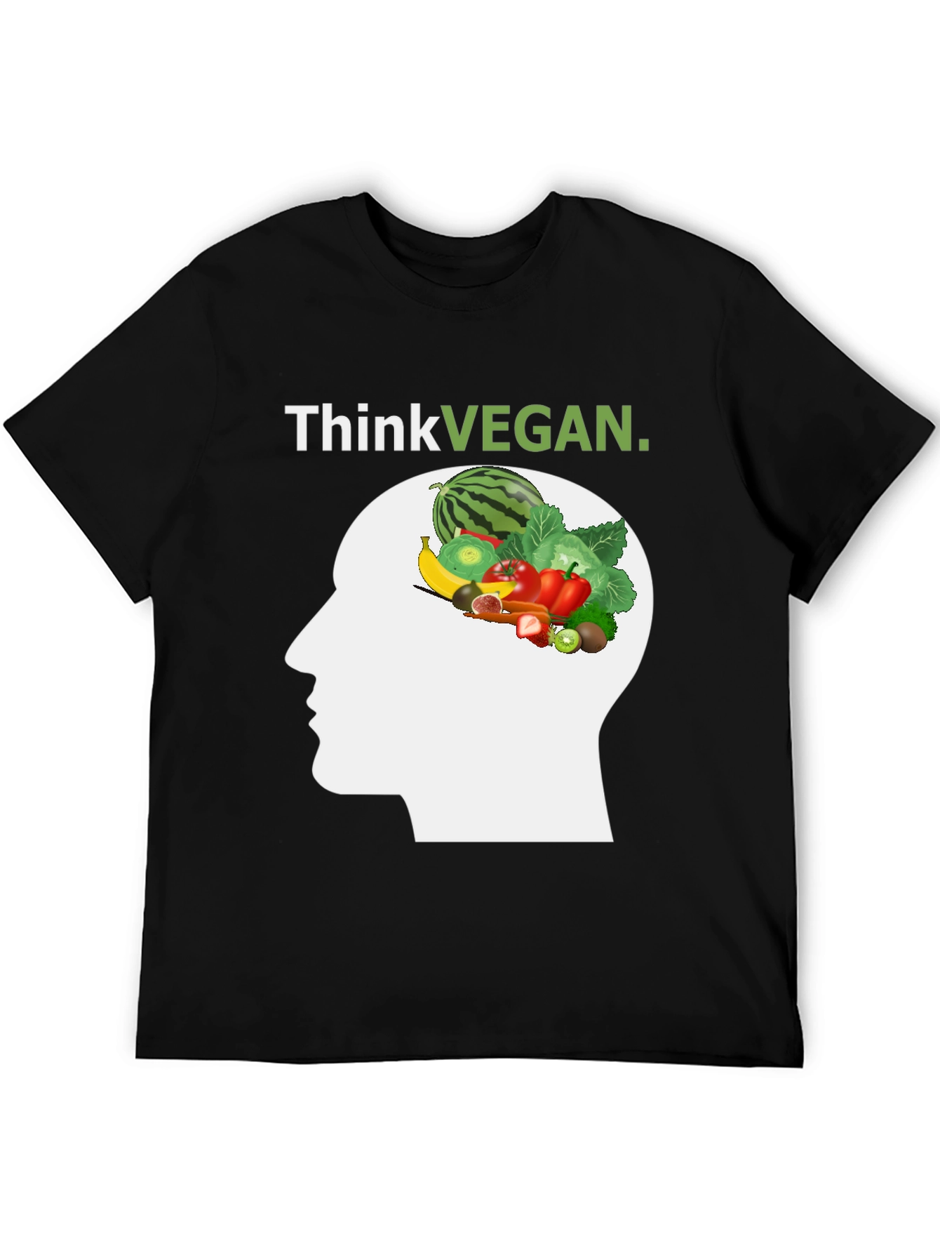 Black Think Vegan T-Shirt - Unisex Graphic Tee view 5
