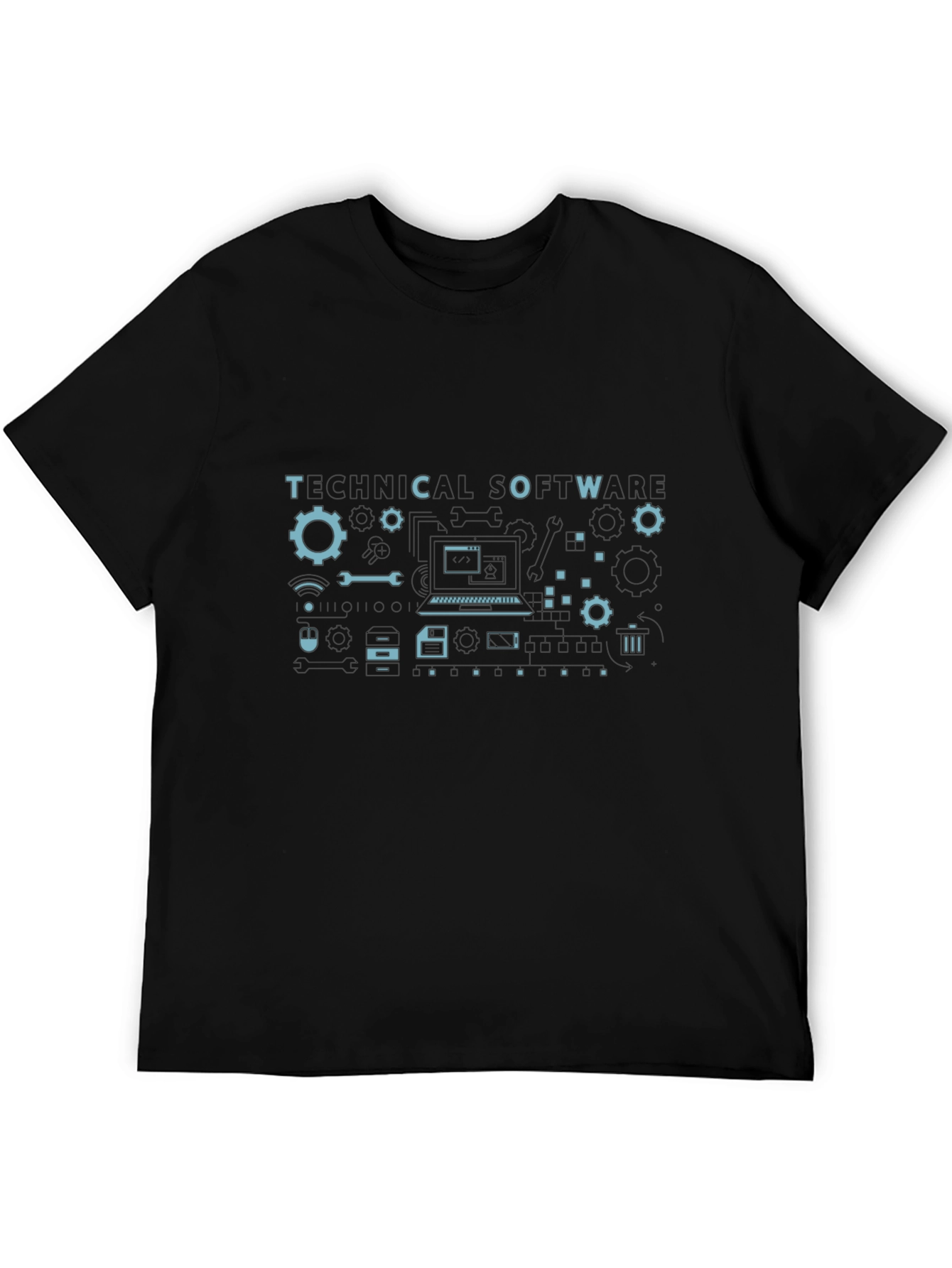 Black Technical Software Graphic Tee - Black view 5