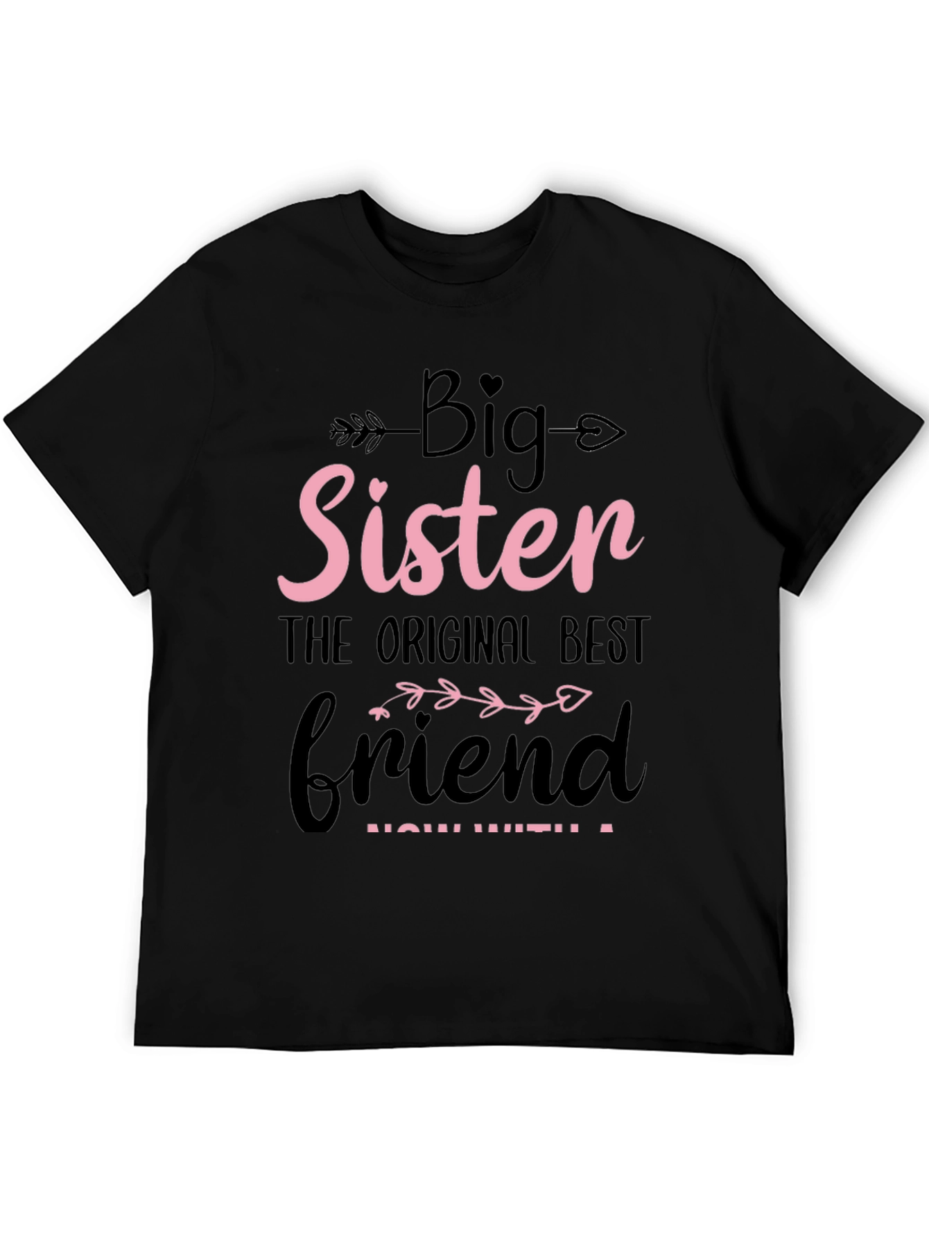 Black Big Sister Best Friend Graphic Tee view 5