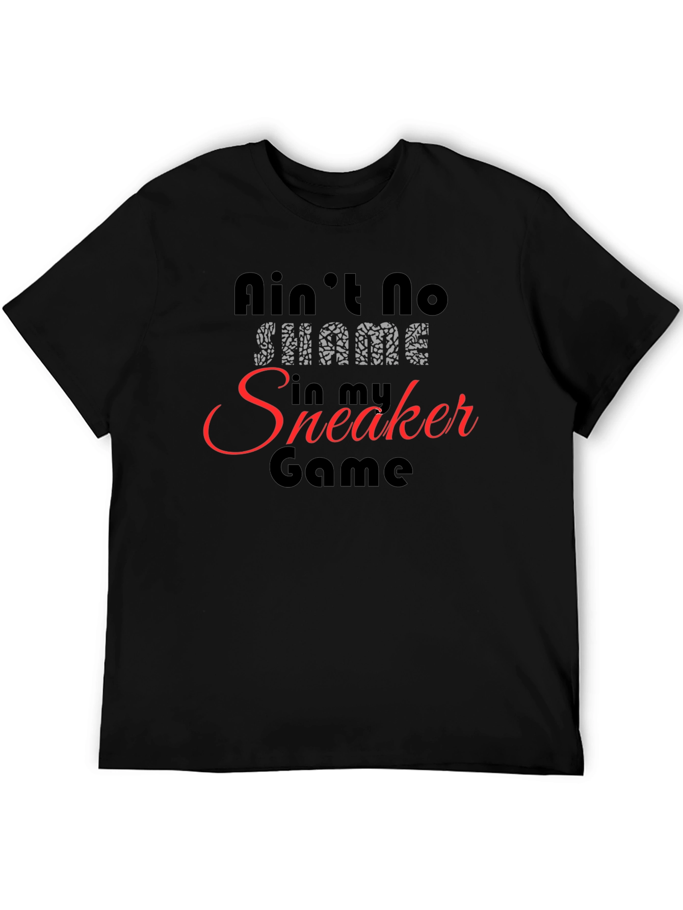 Black Ain't No Shame Sneaker Game T-Shirt view 5