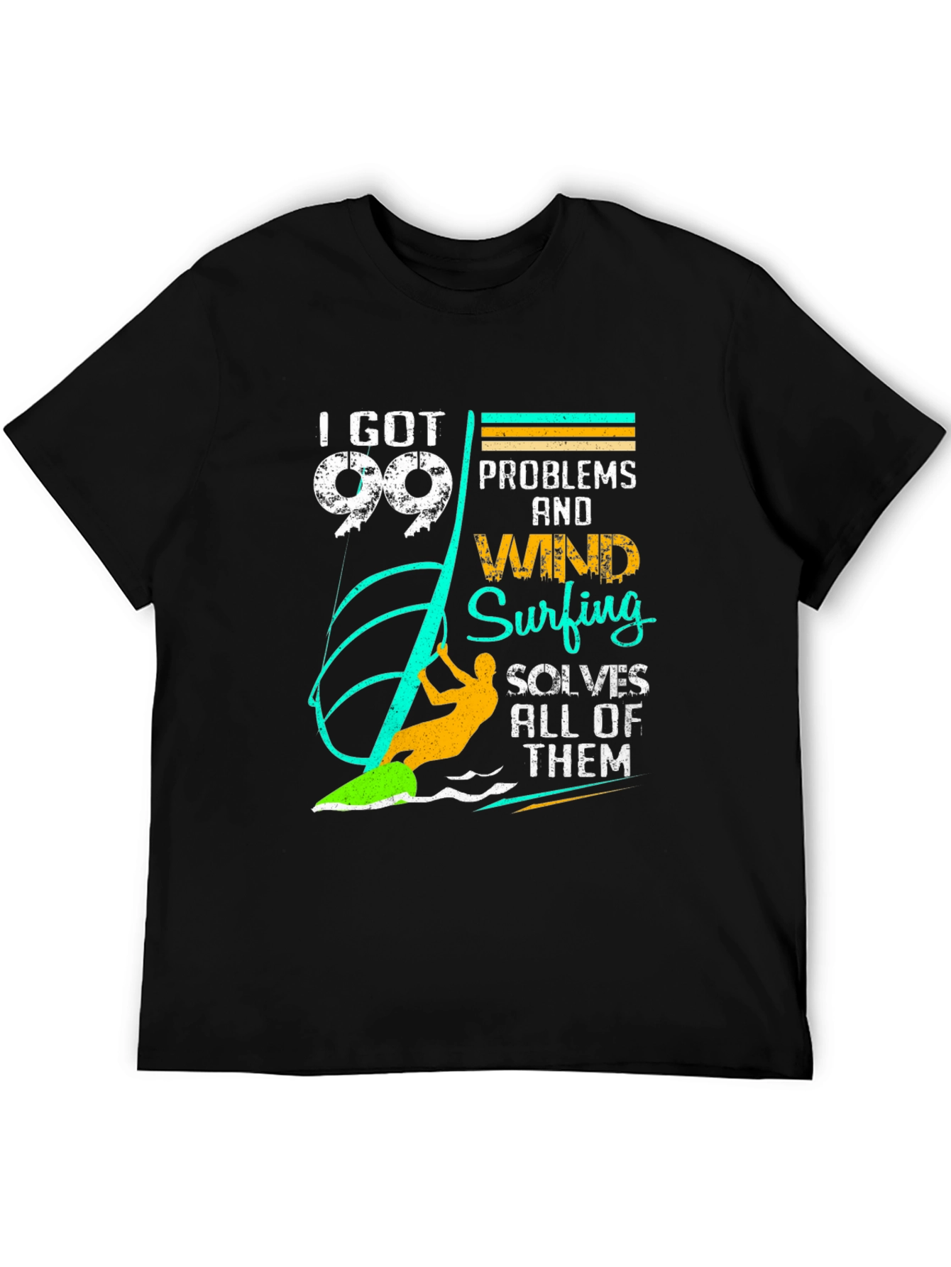 Black 99 Problems Windsurfing T-Shirt - Unique Design view 5