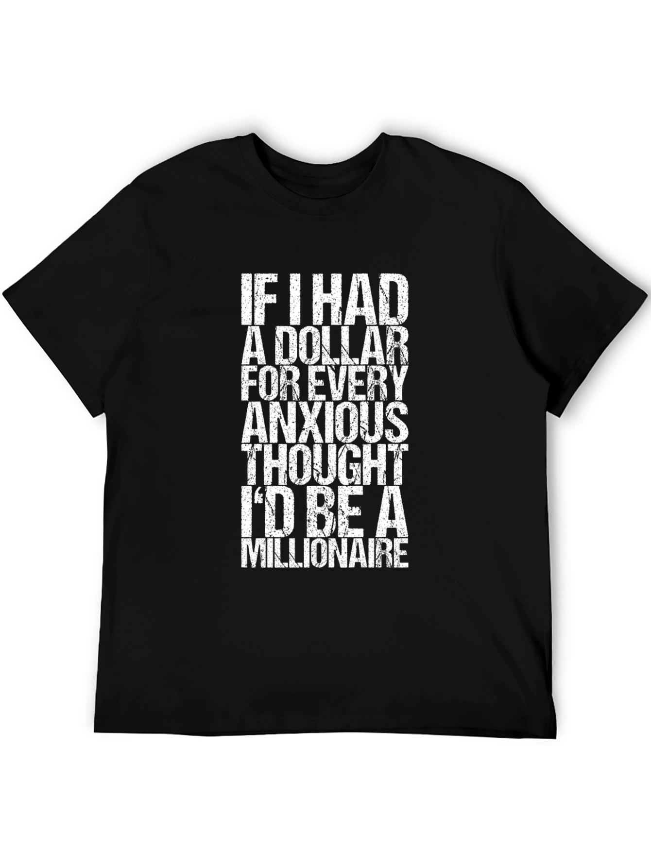 Black Anxious Thoughts Millionaire Graphic Tee view 5
