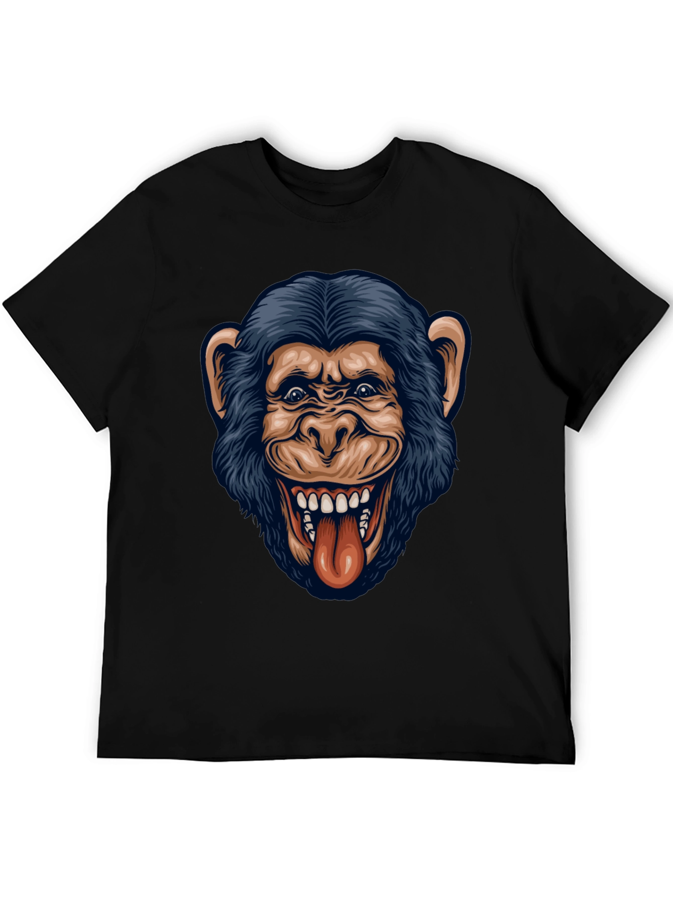 Funny Monkey Graphic Black T-Shirt - 5