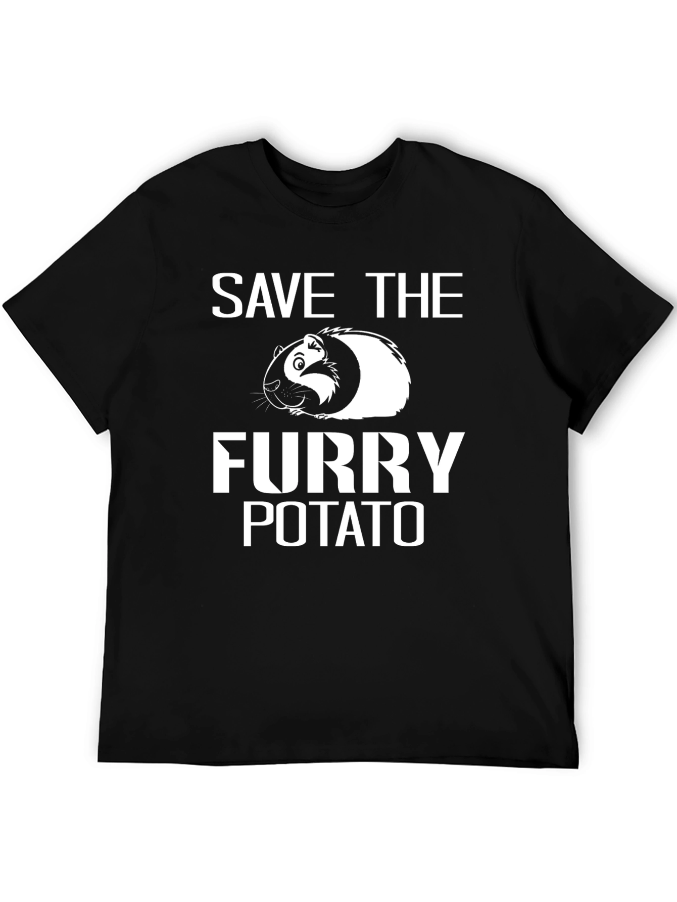 Black Save The Furry Potato T-Shirt - Guinea Pig Lover Tee view 5