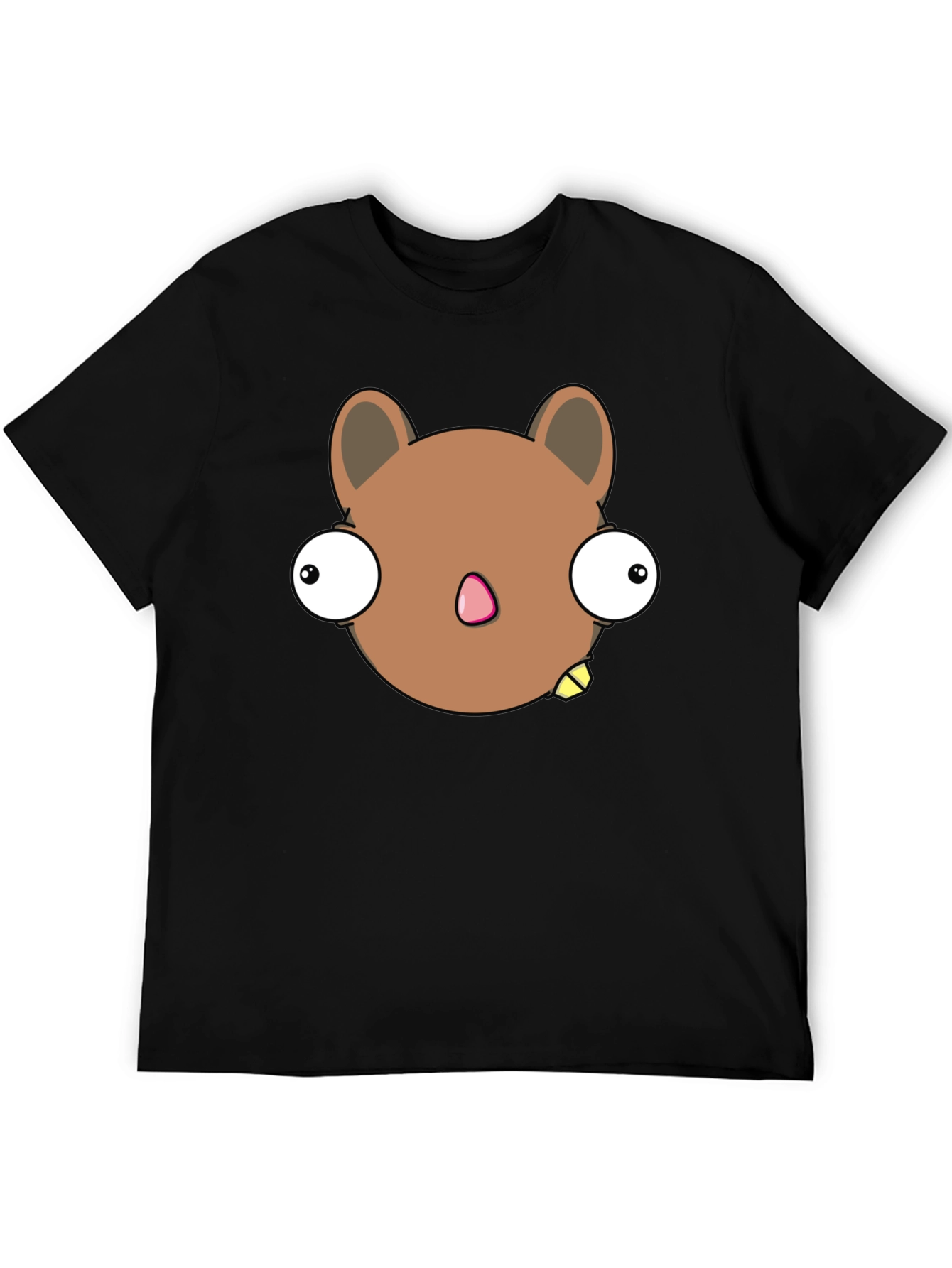 Black Funny Cartoon Animal Black Graphic T-Shirt view 5
