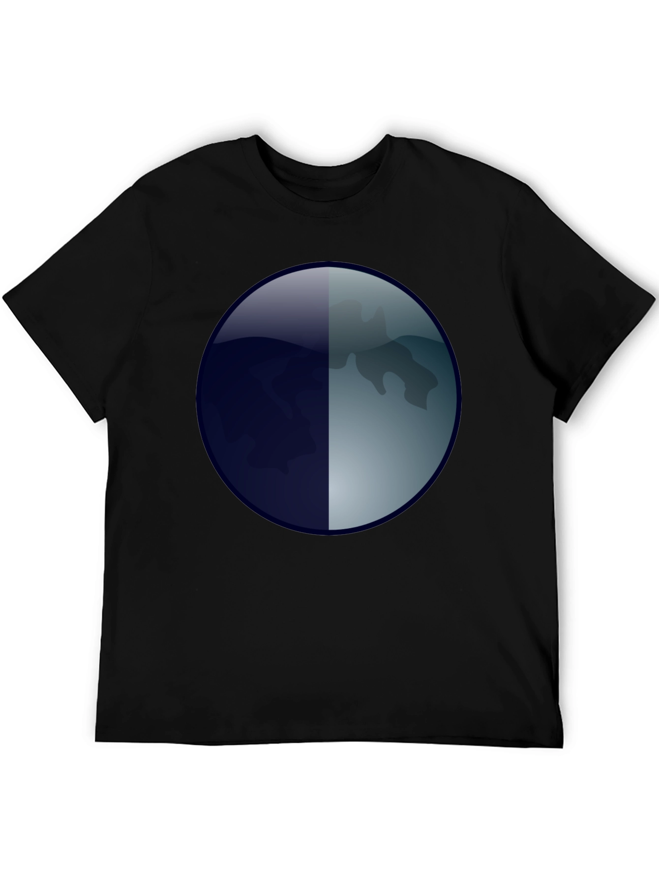Black Abstract Moon Graphic T-Shirt - Men's Black Tee view 5