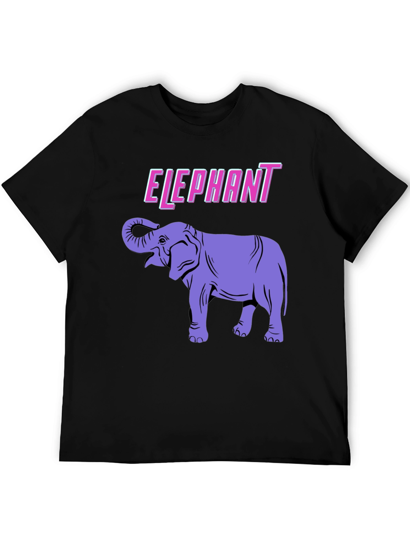 Black Elephant Graphic Print Black T-Shirt view 5