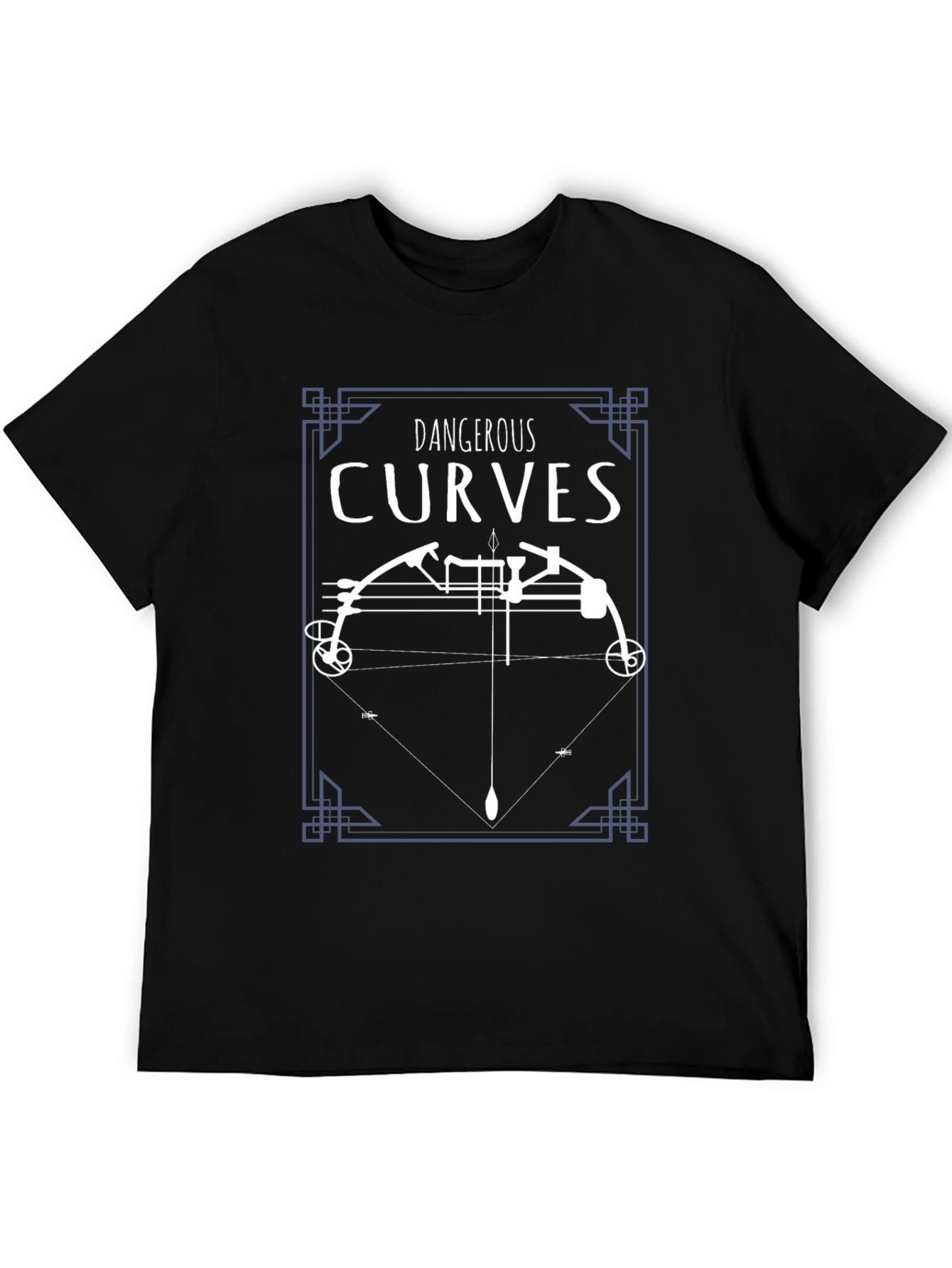 Black Dangerous Curves Bow and Arrow Graphic Tee view 5