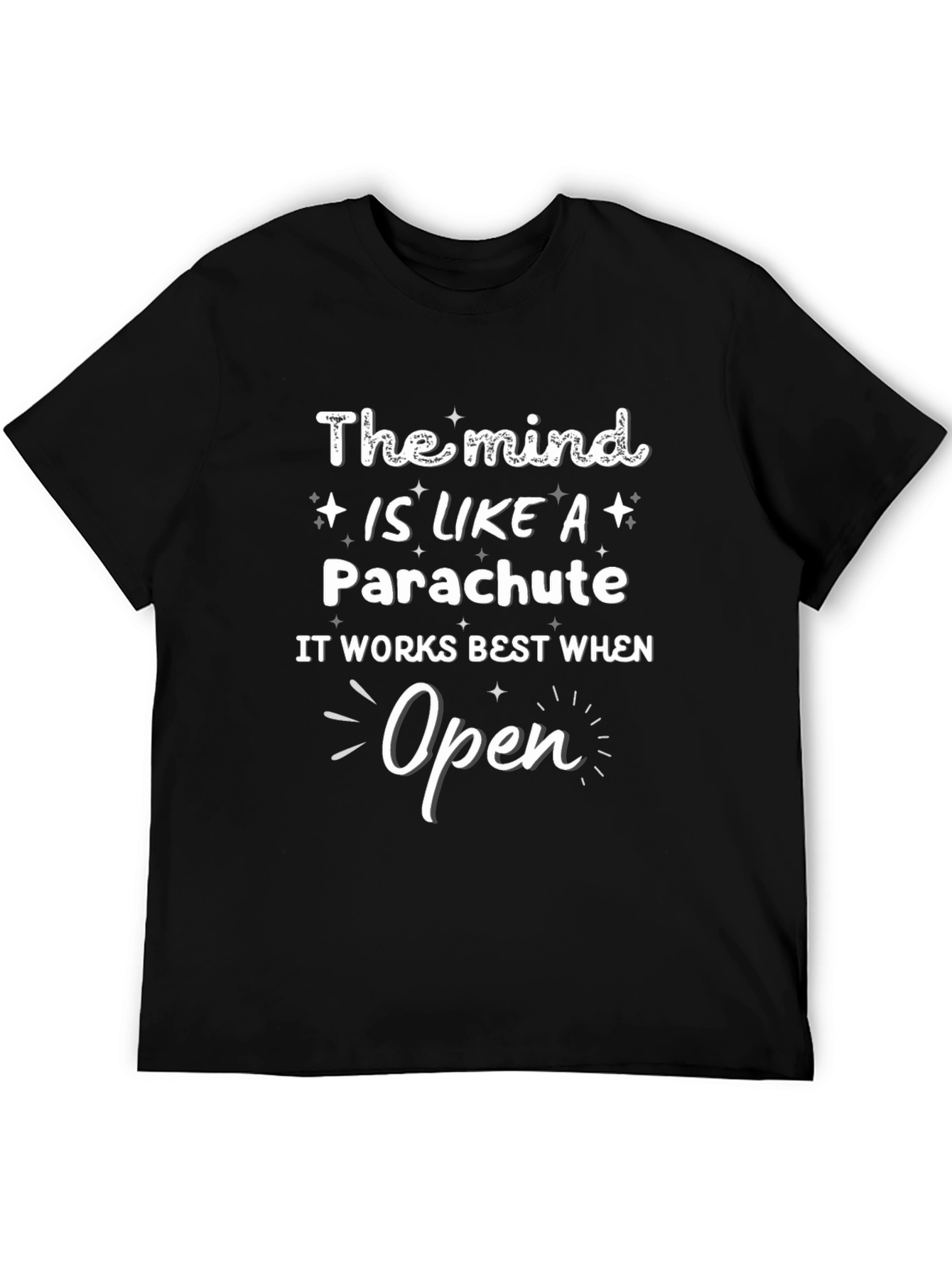 Black The Mind is Like a Parachute Graphic Tee view 5