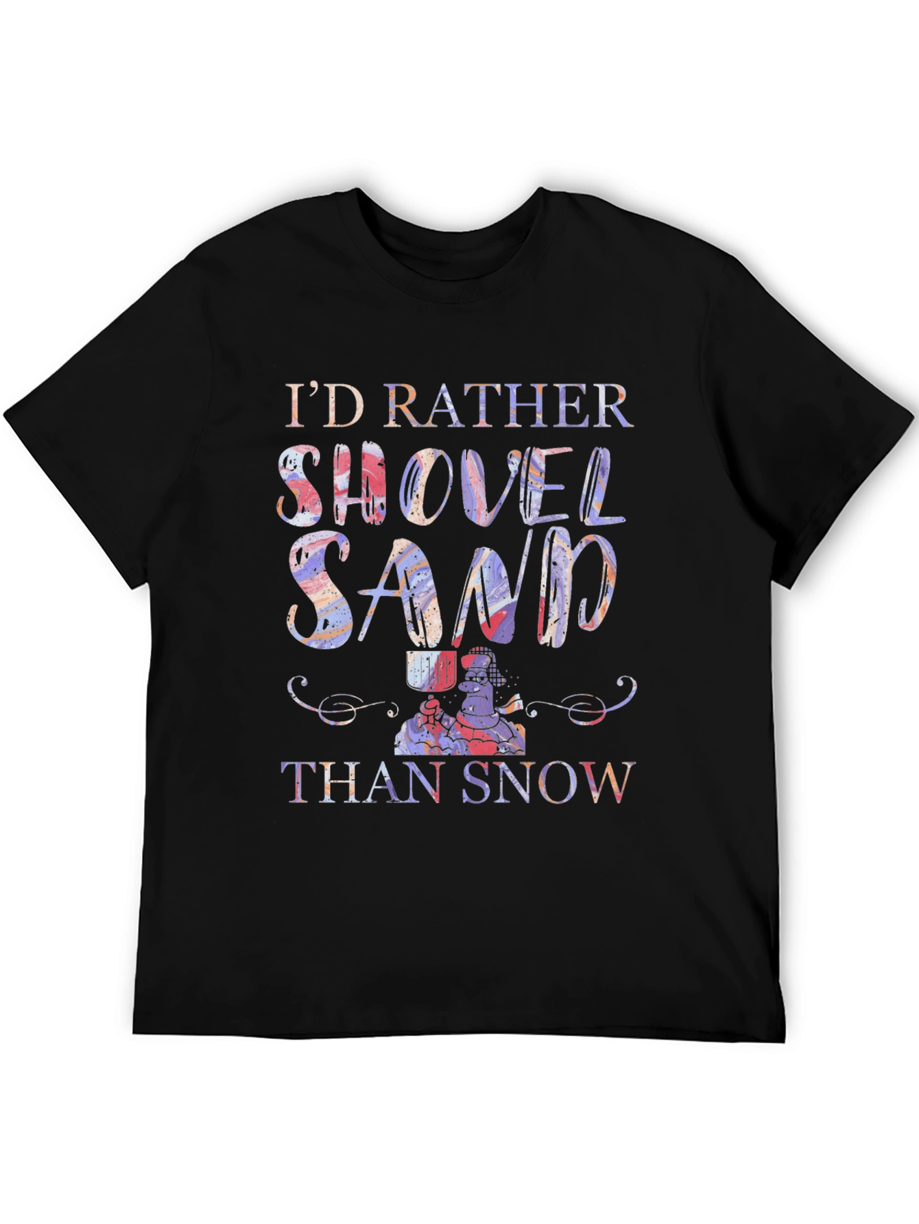 Black Shovel Sand Graphic T-Shirt view 5