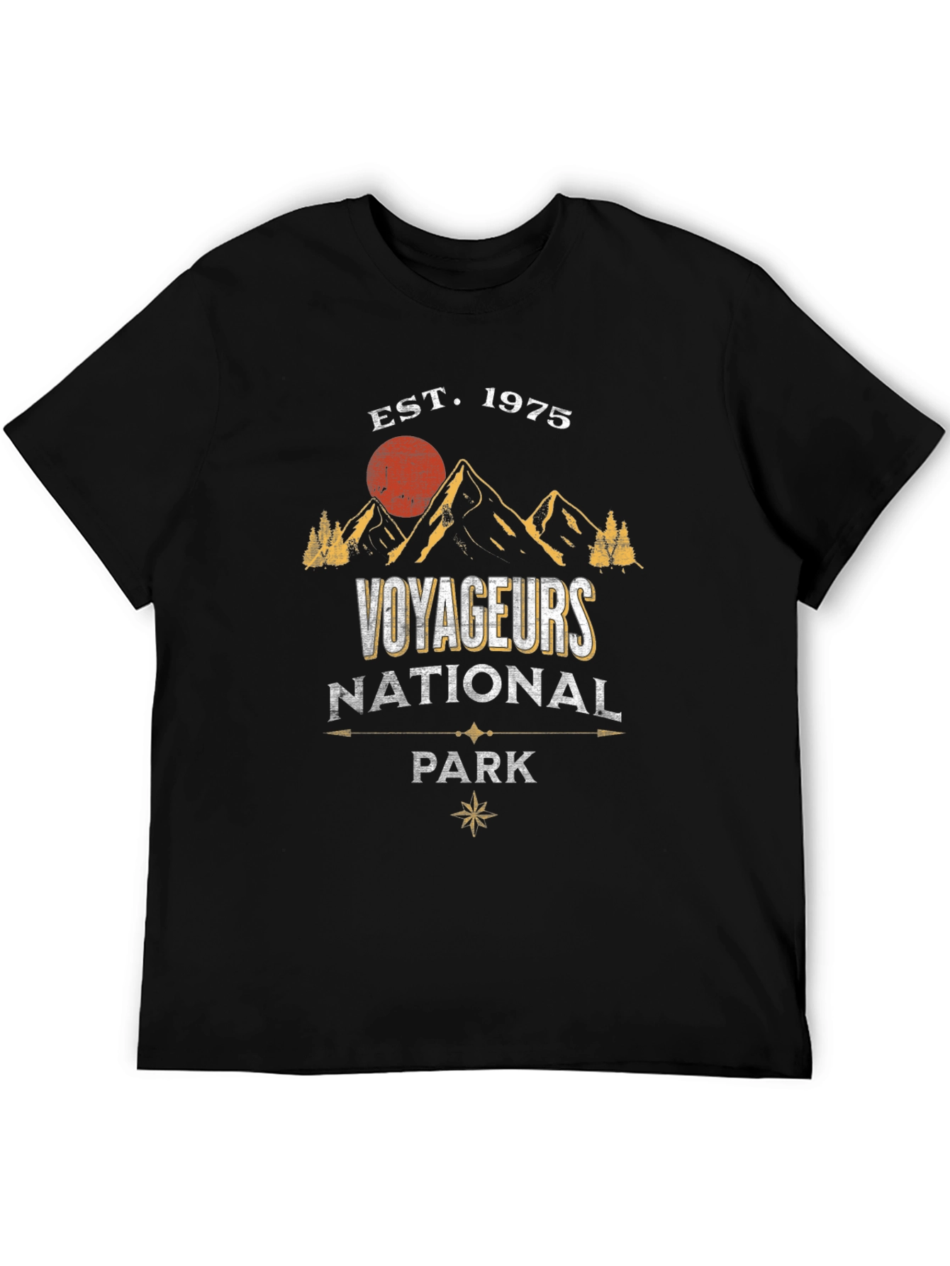 Black Voyageurs National Park Est. 1975 Graphic T-Shirt view 5