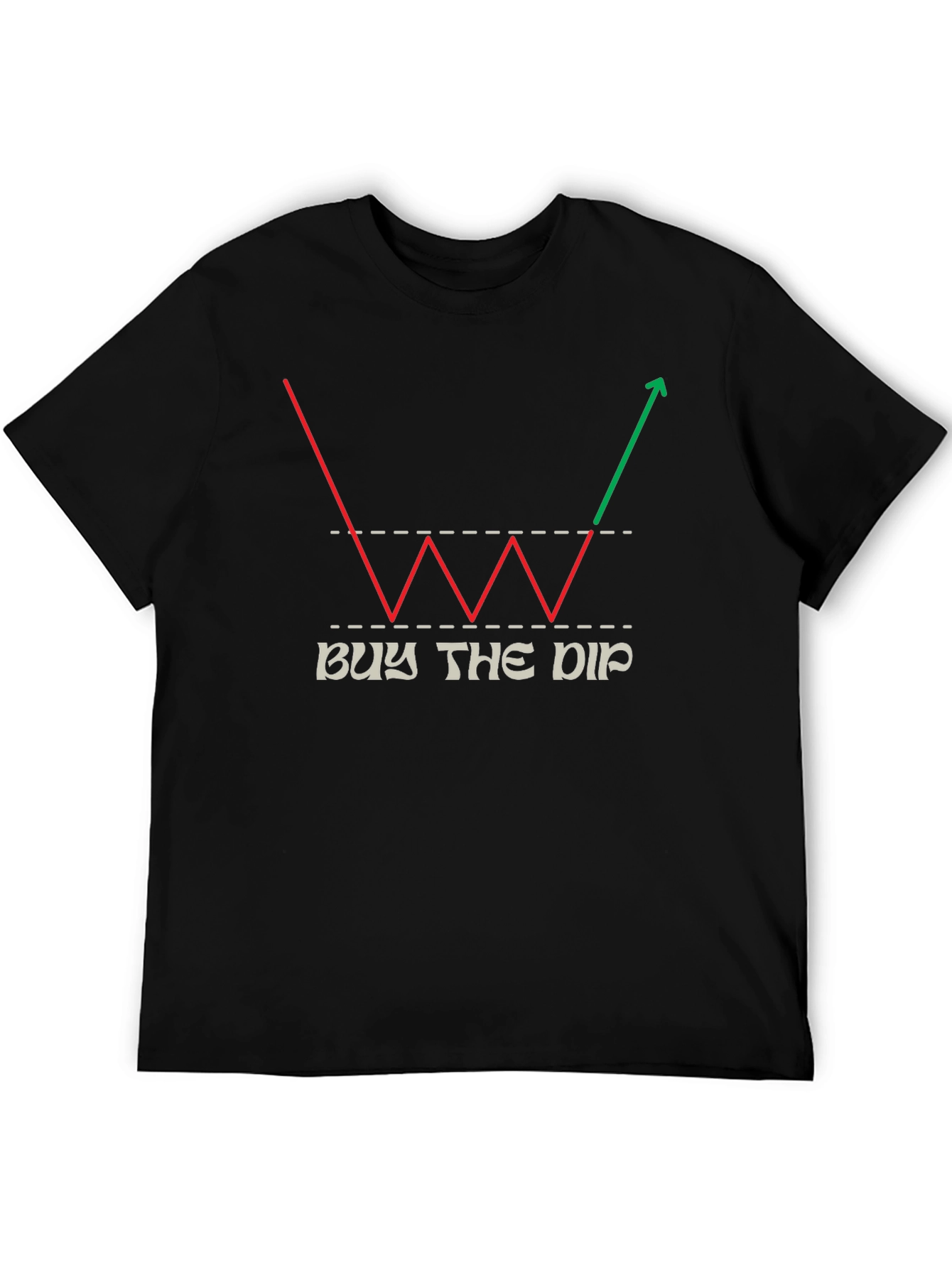 Black Buy the Dip Stock Market Trader T-Shirt view 5