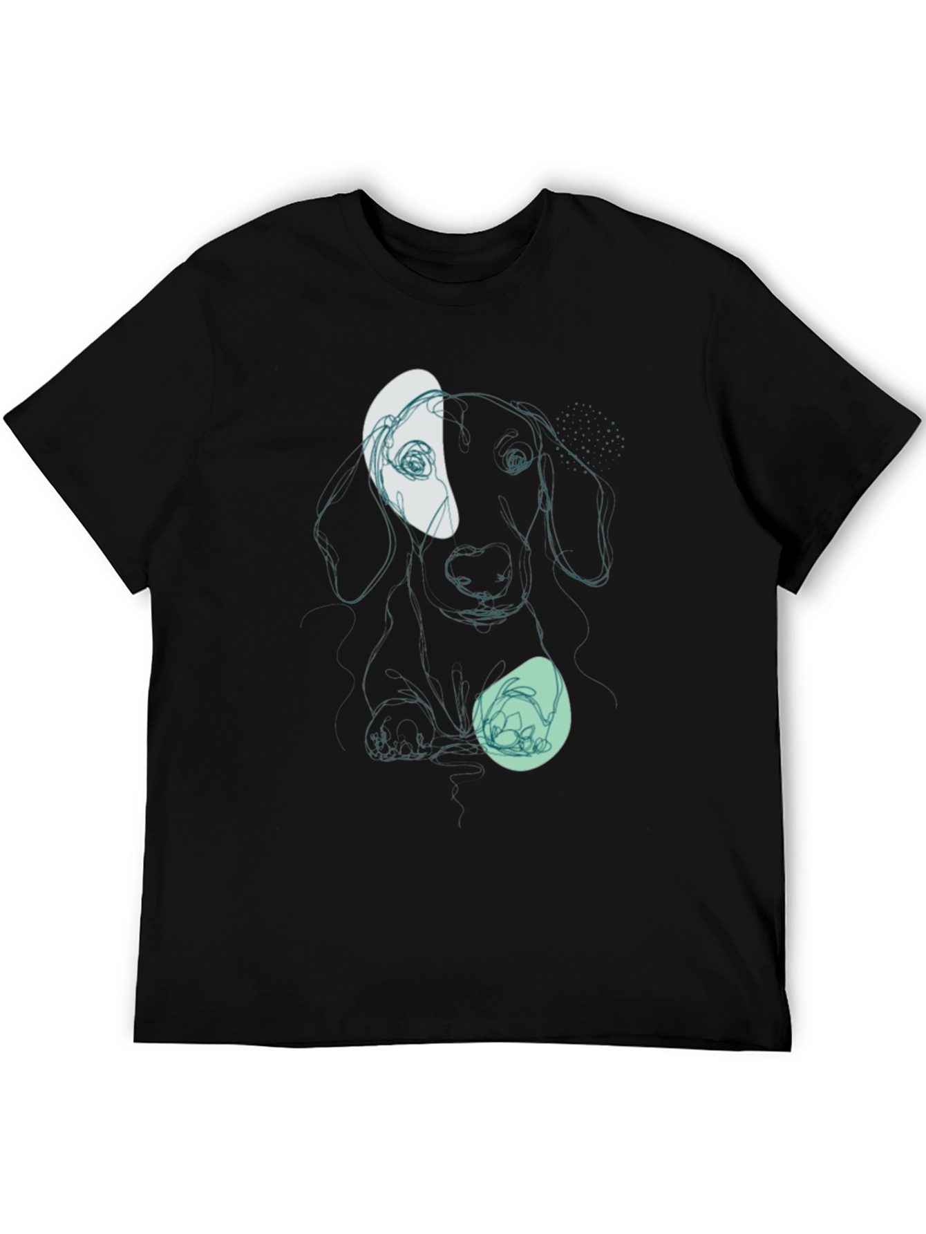 Black Dachshund Line Art Graphic Tee - Modern Casual Style view 5