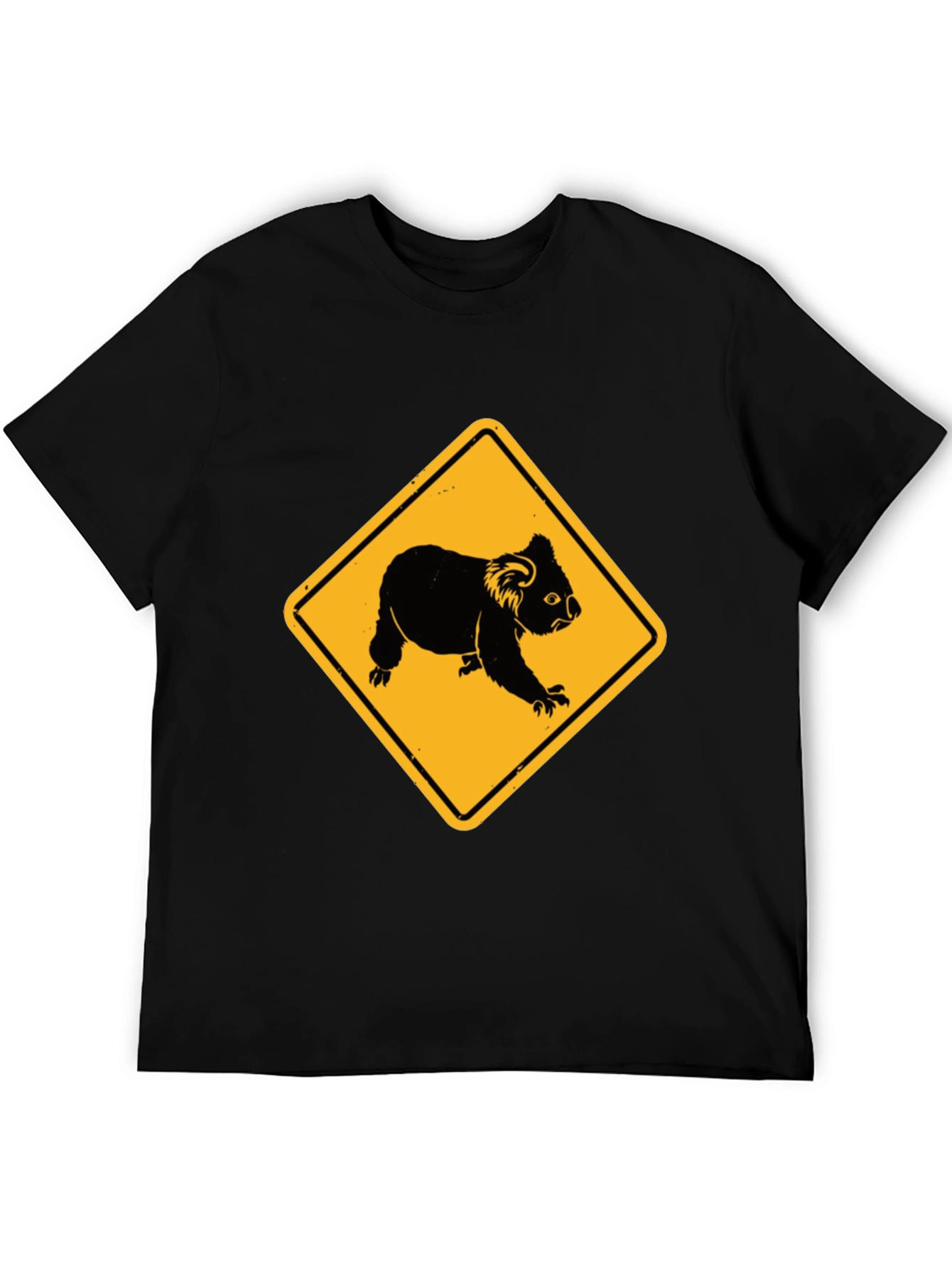 Black Koala Crossing Black T-Shirt view 5