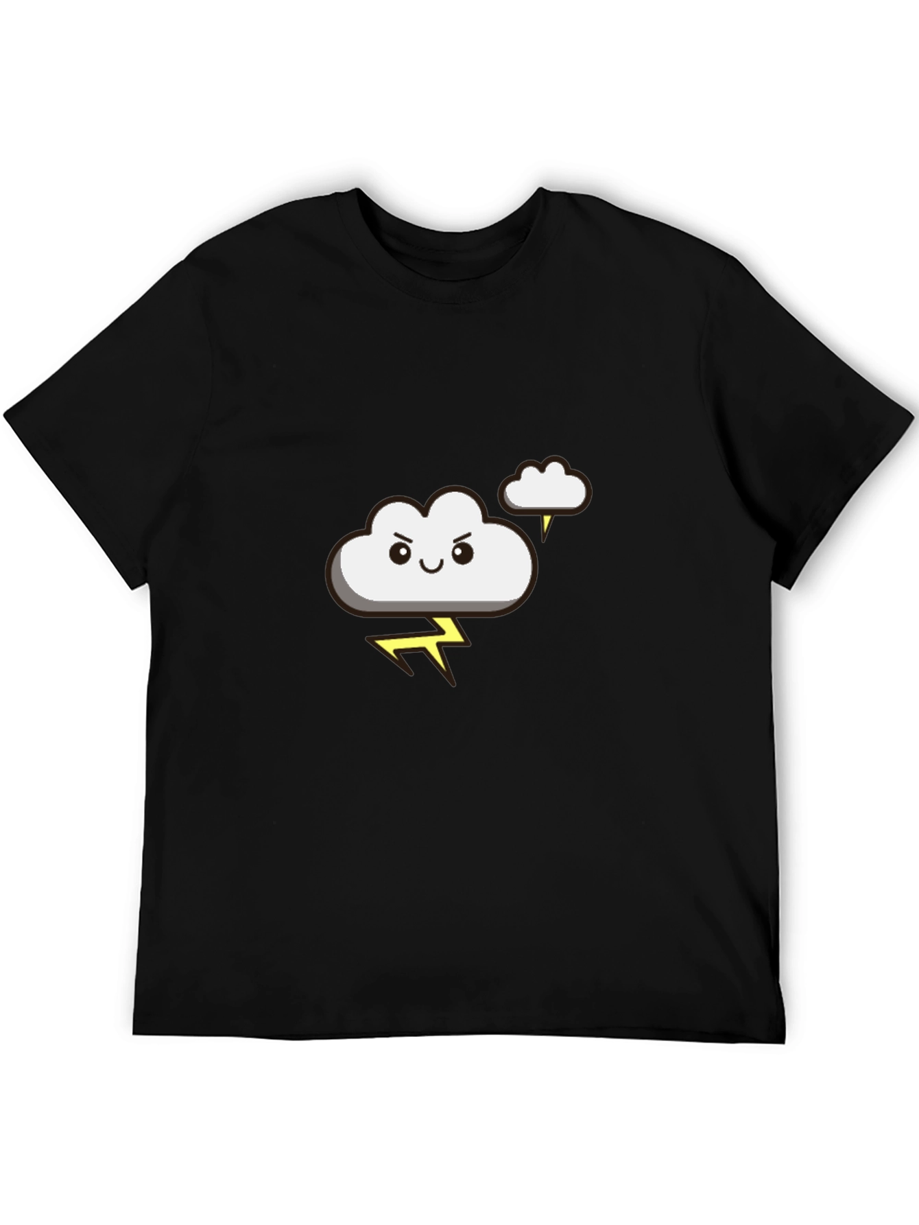 Black Funny Storm Cloud Graphic Tee - Black T-Shirt view 5