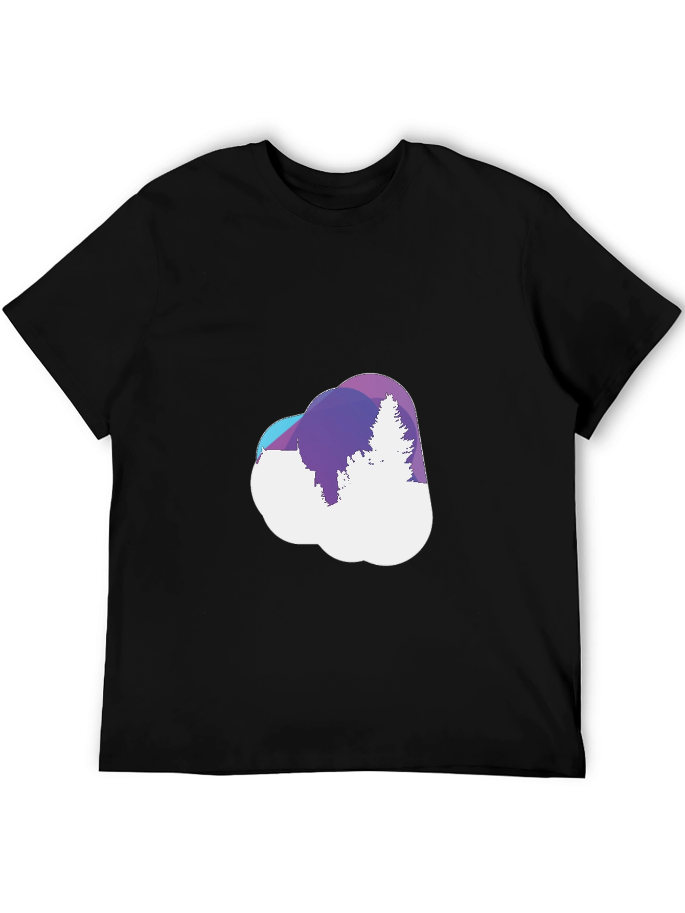 Black Abstract Forest Cloud Tee - Stylish Graphic T-Shirt view 5