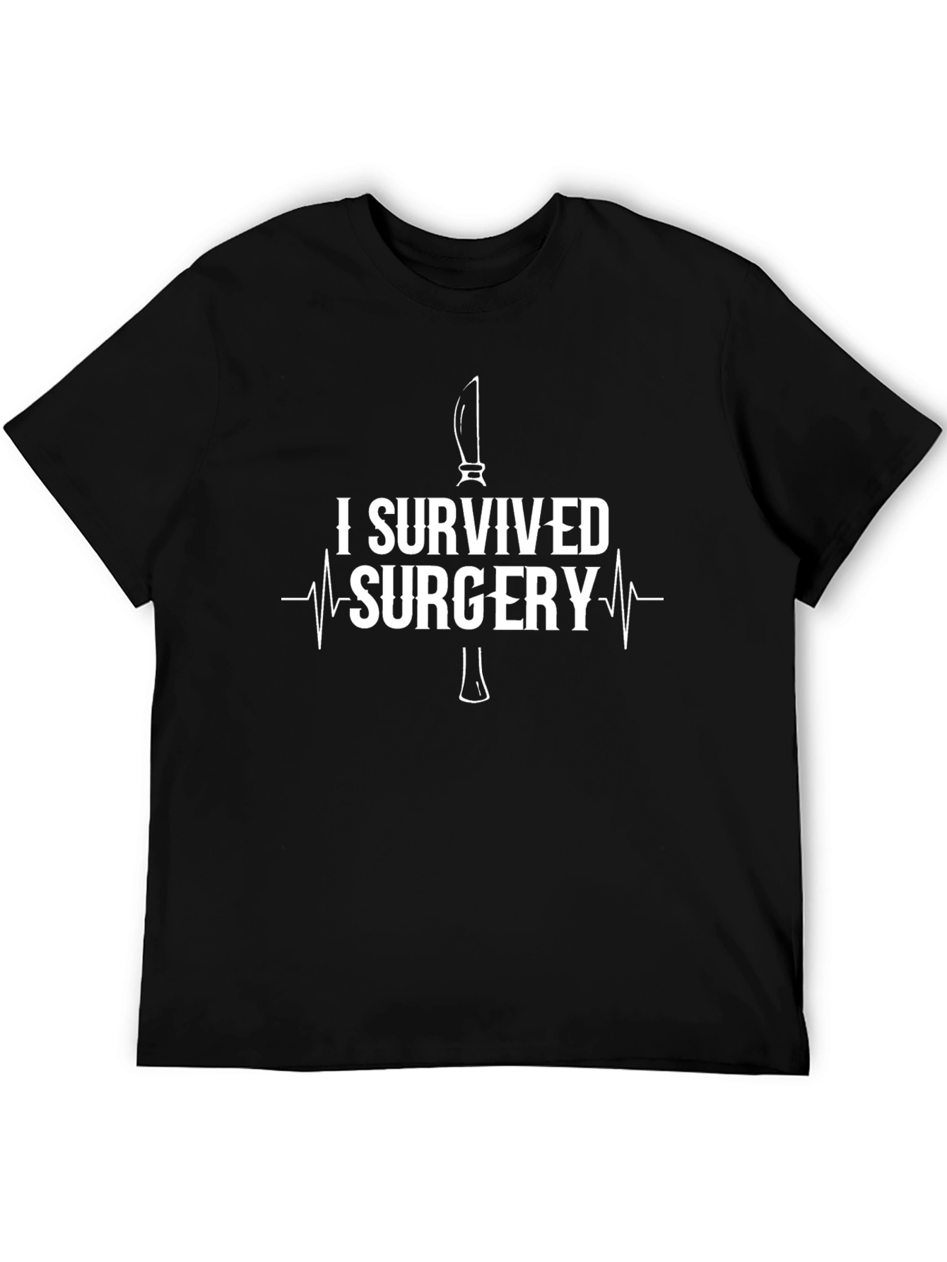 Black I Survived Surgery T-Shirt view 5