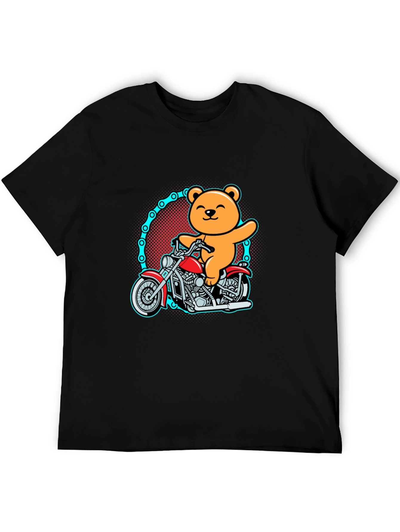 Black Bear on Motorcycle Graphic T-Shirt view 5