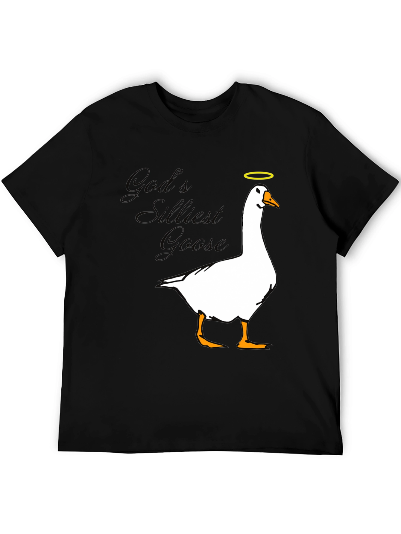 Black God's Silliest Goose T-Shirt - Black view 5