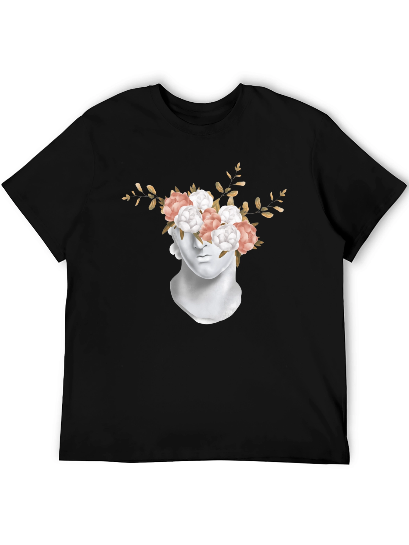 Black Floral Statue Graphic Tee view 5